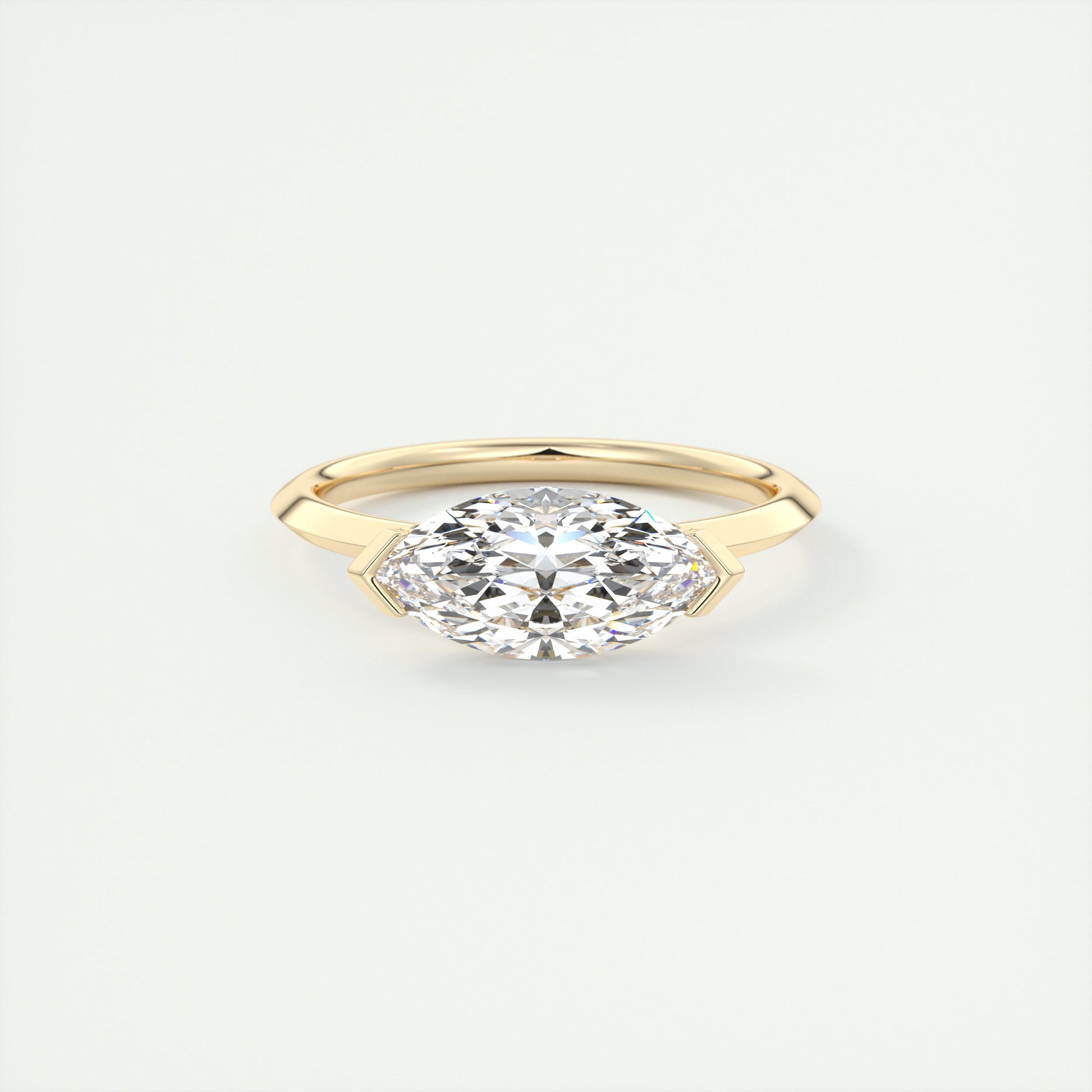 2 Carat Half Bezel Marquise Solitaire