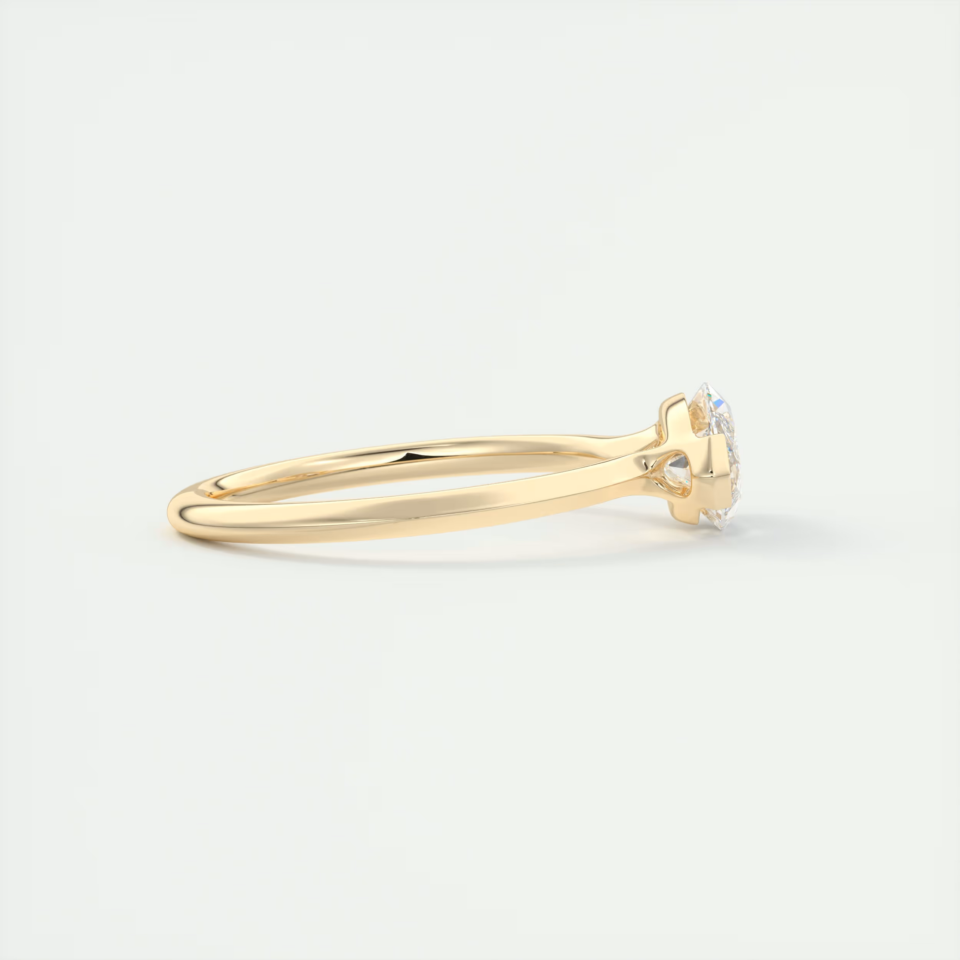 2 Carat Half Bezel Marquise Solitaire