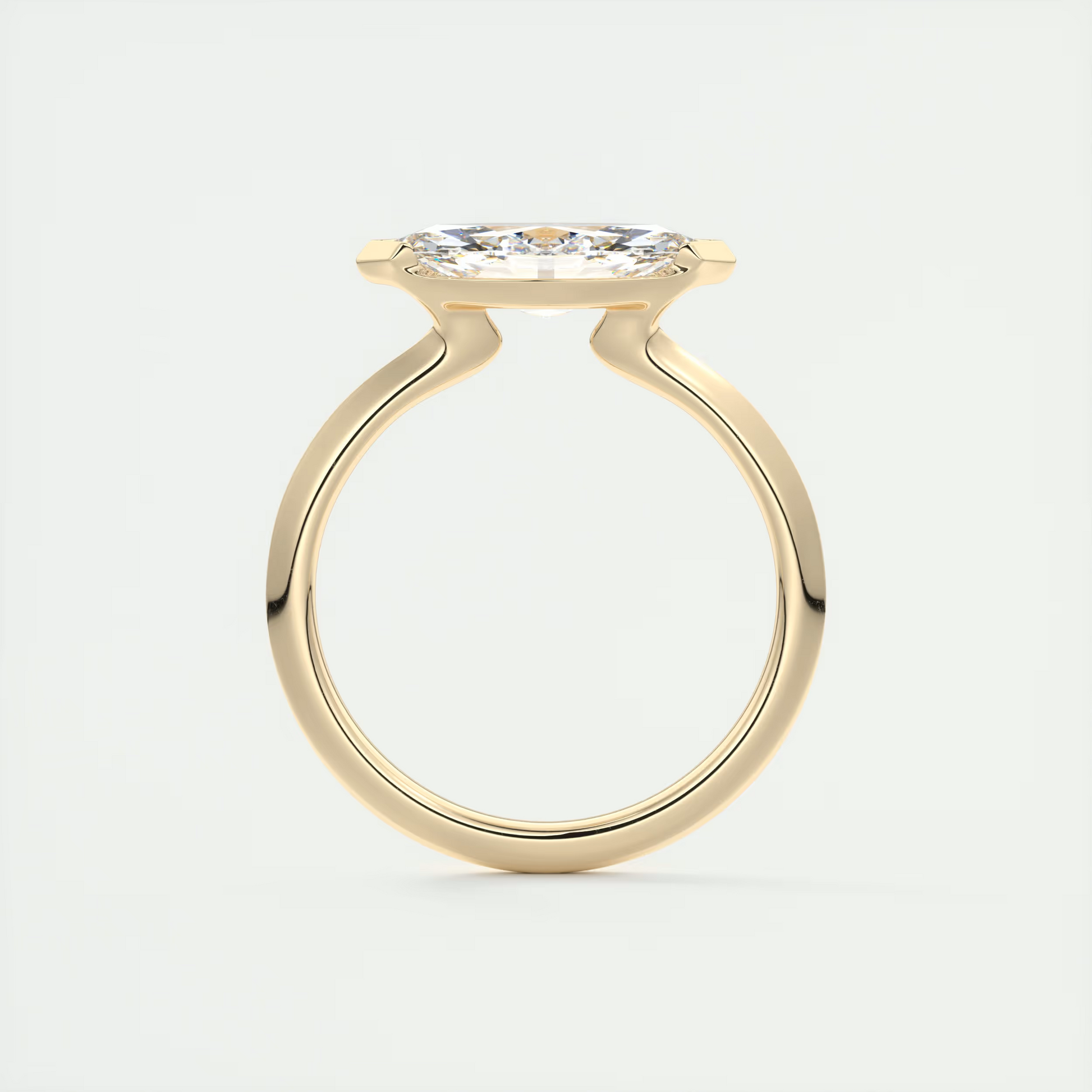 2 Carat Half Bezel Marquise Solitaire