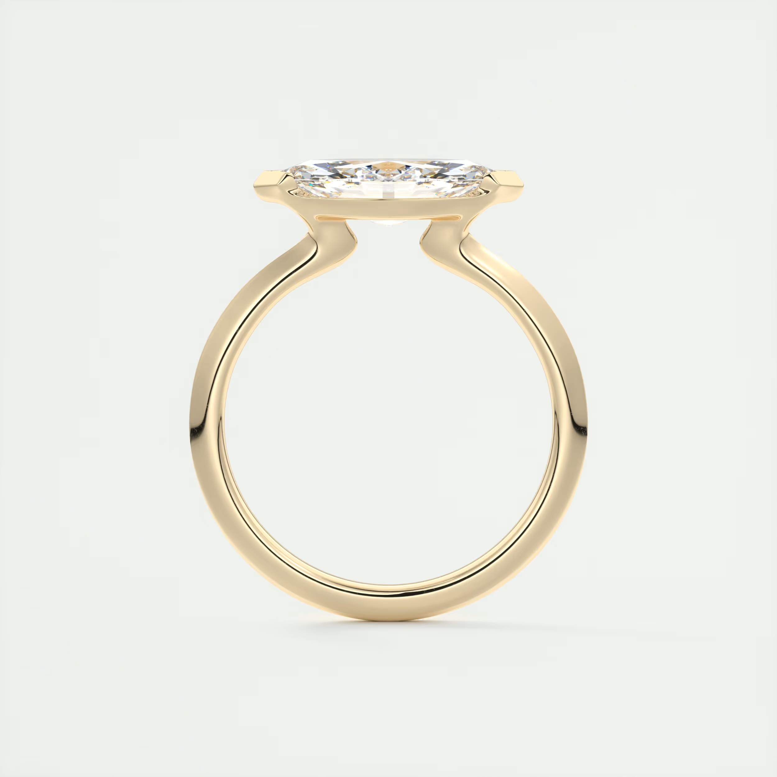2 Carat Half Bezel Marquise Solitaire