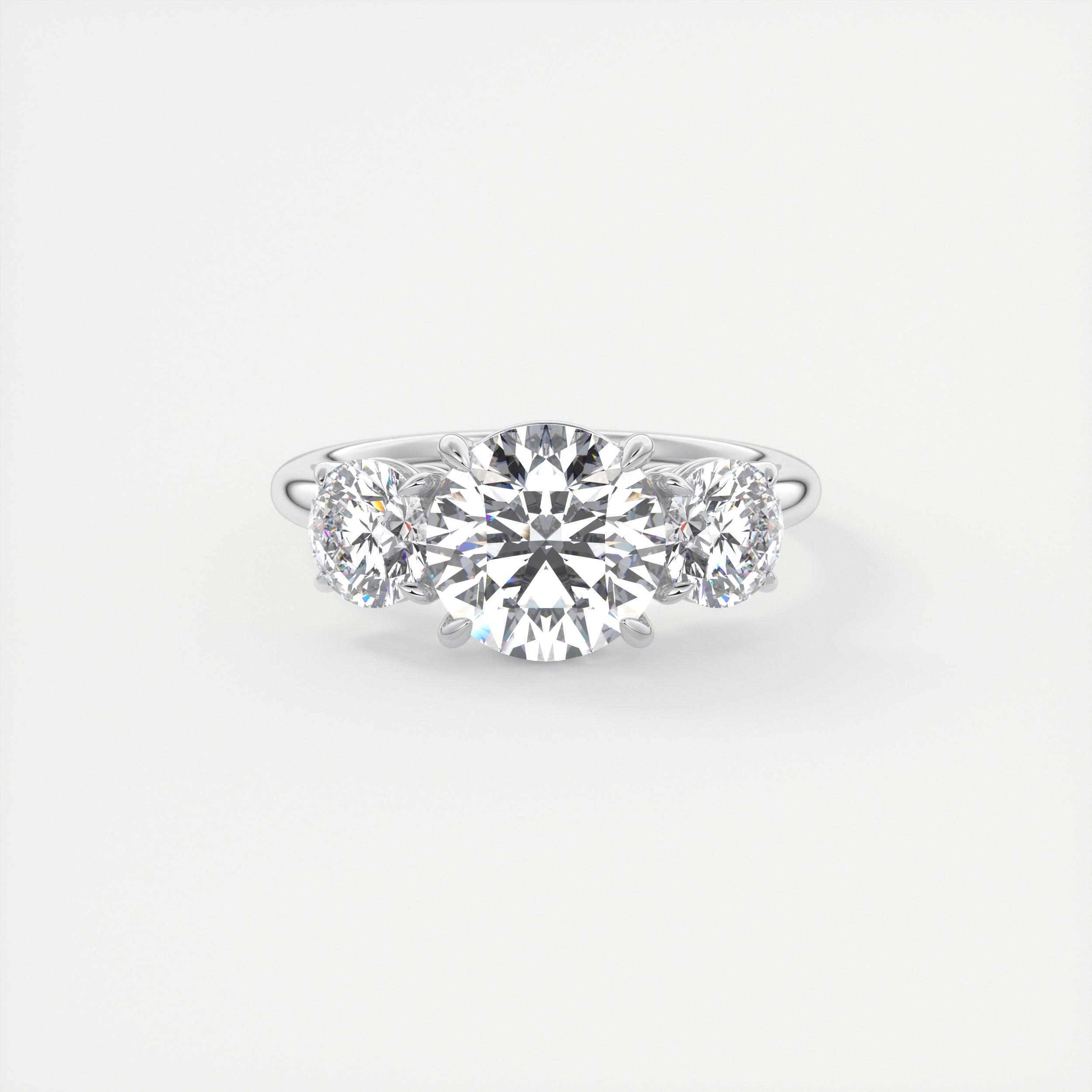 Sophistication 2 Carat OG Round Three-Stone Engagement Ring