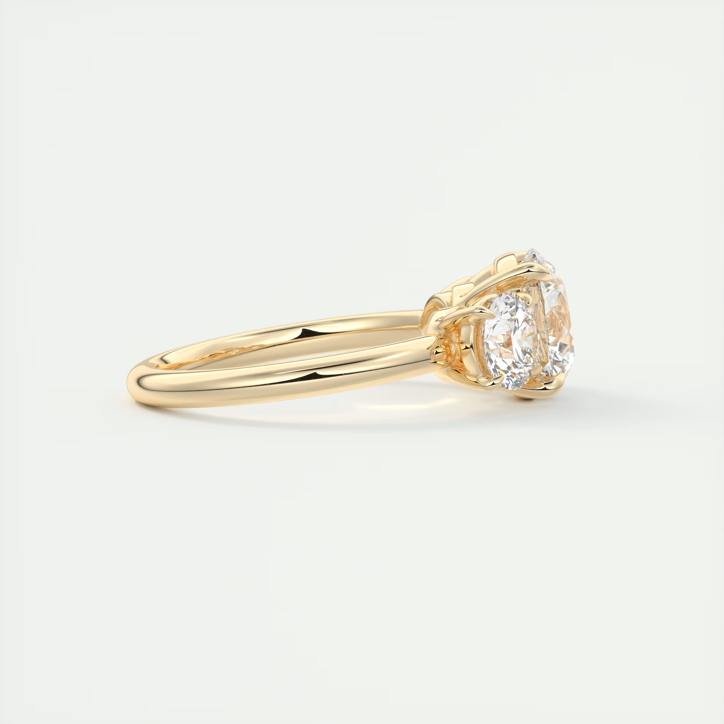 Sophistication 2 Carat OG Round Three-Stone Engagement Ring