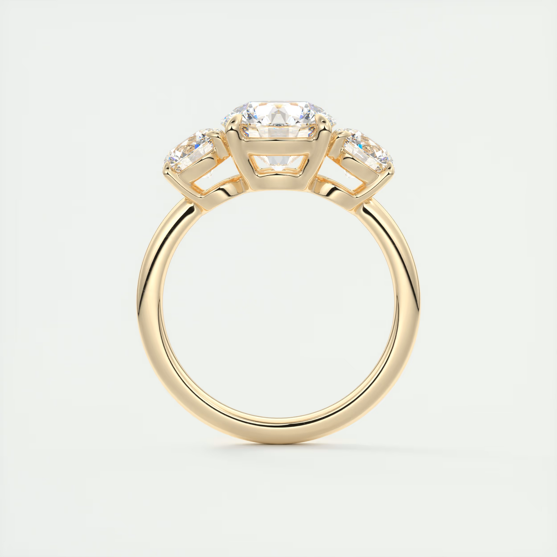 Sophistication 2 Carat OG Round Three-Stone Engagement Ring