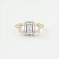 Curve 2 Carat Emerald Three-Stone Diamond Ring