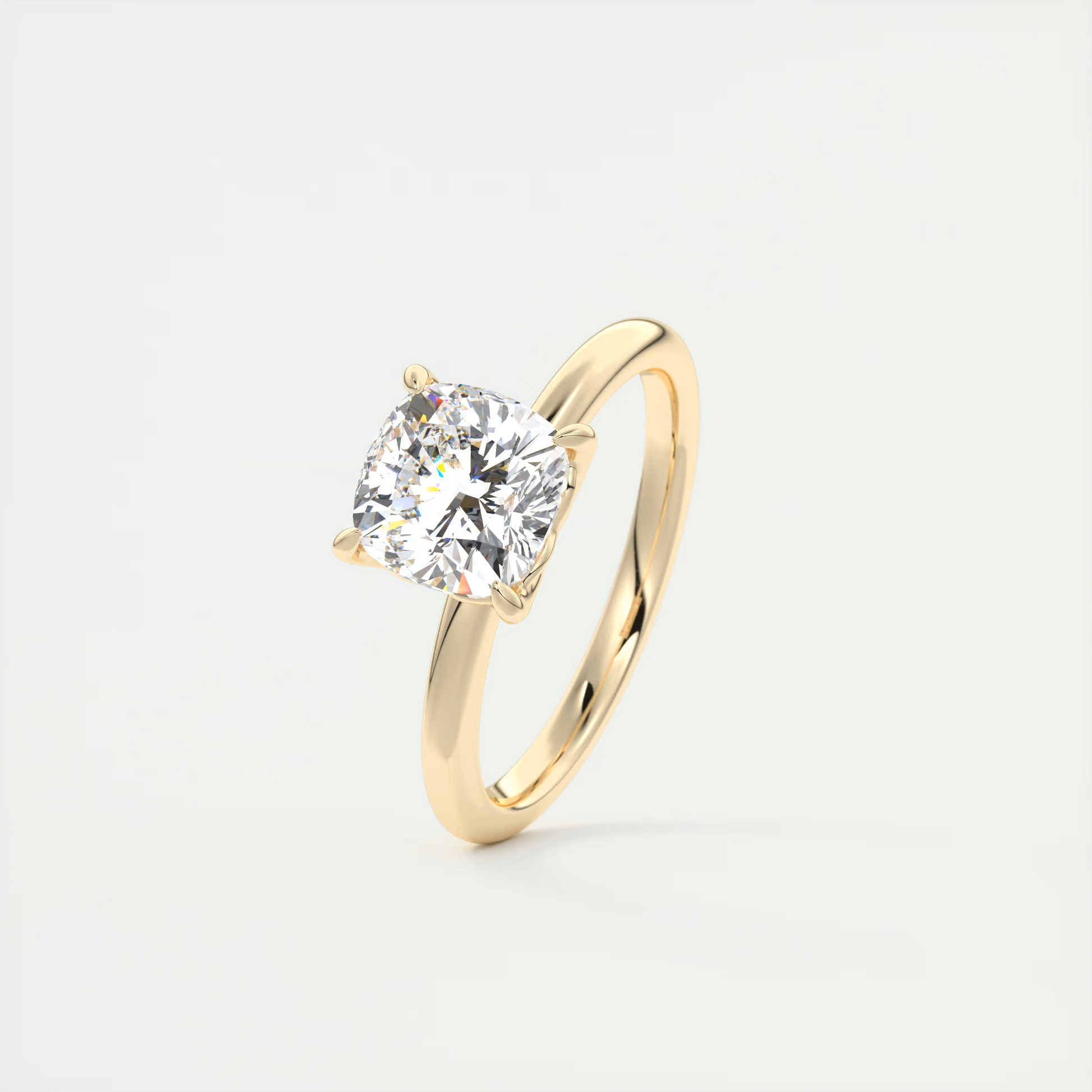 2 Carat Floral Cushion Solitaire