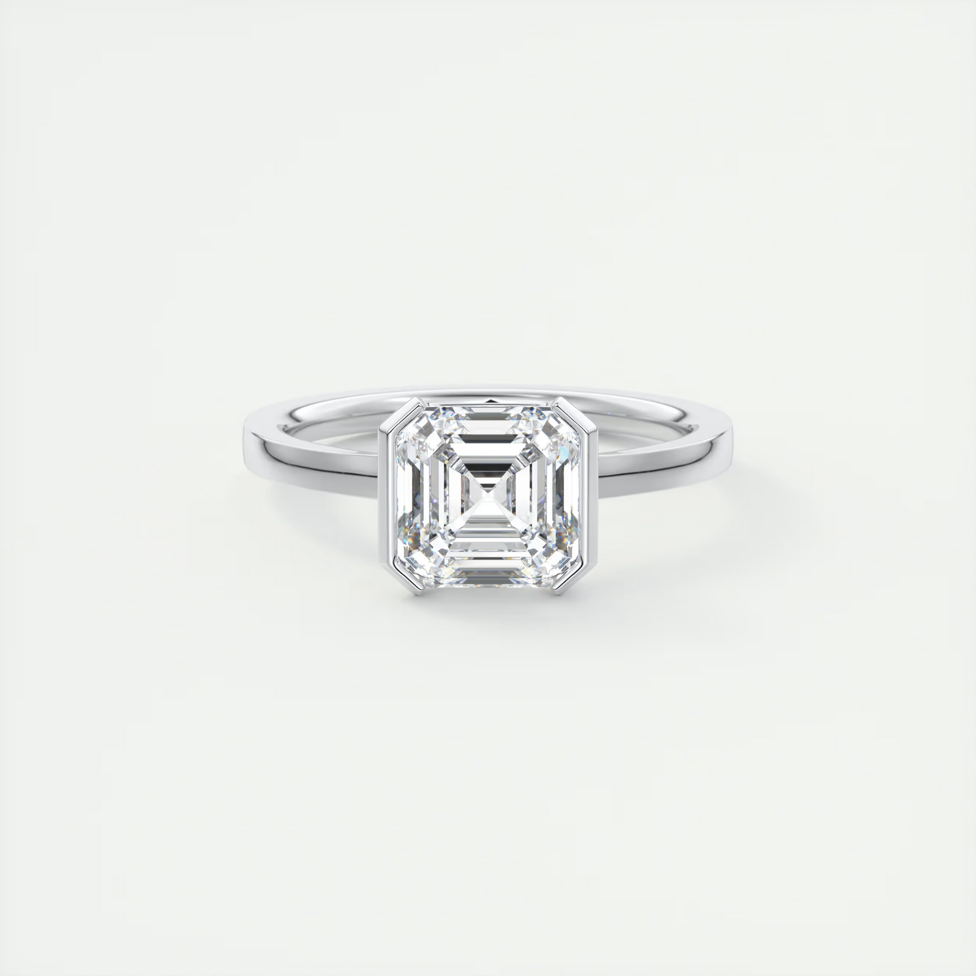 2 Carat Half Bezel Asscher Solitaire