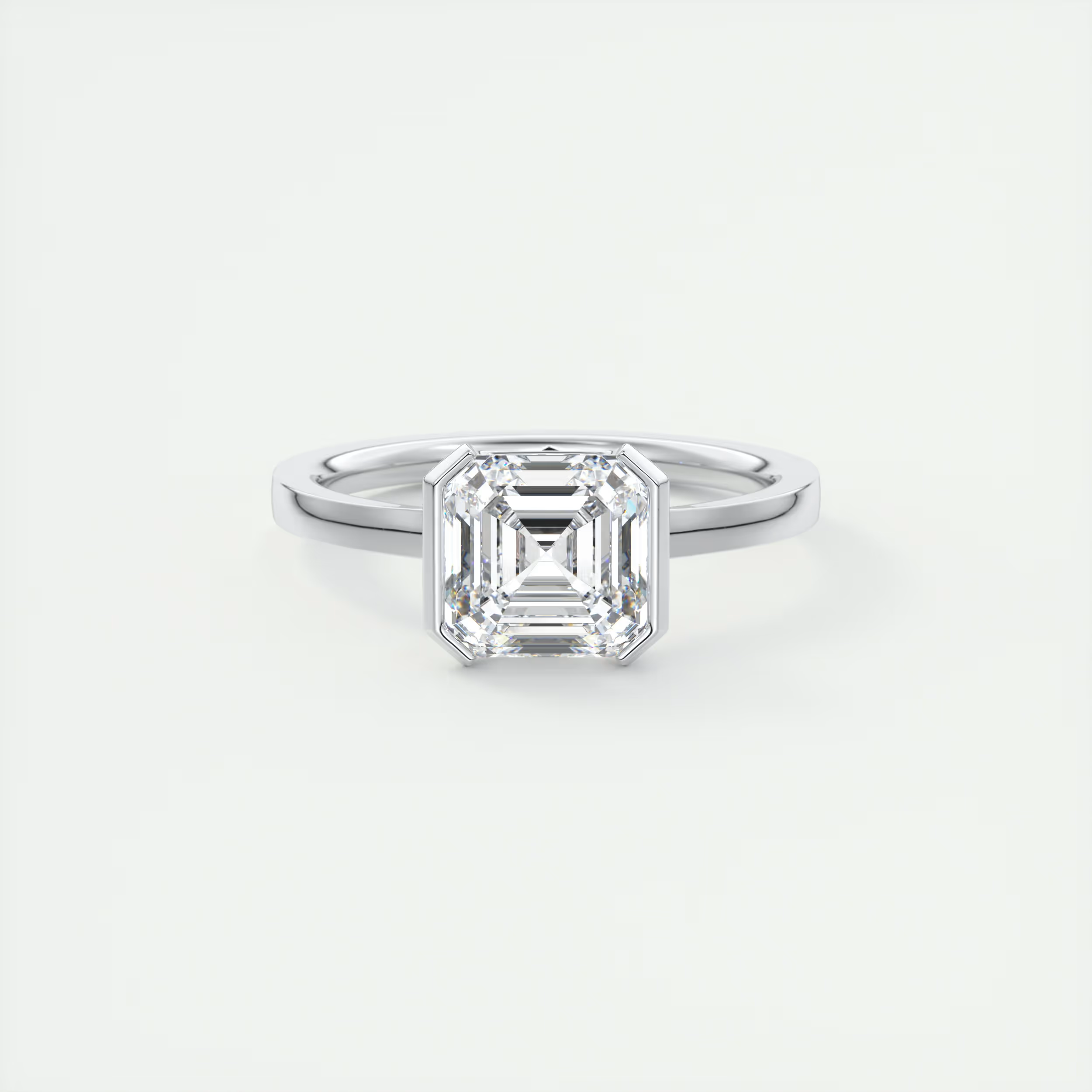 2 Carat Half Bezel Asscher Solitaire