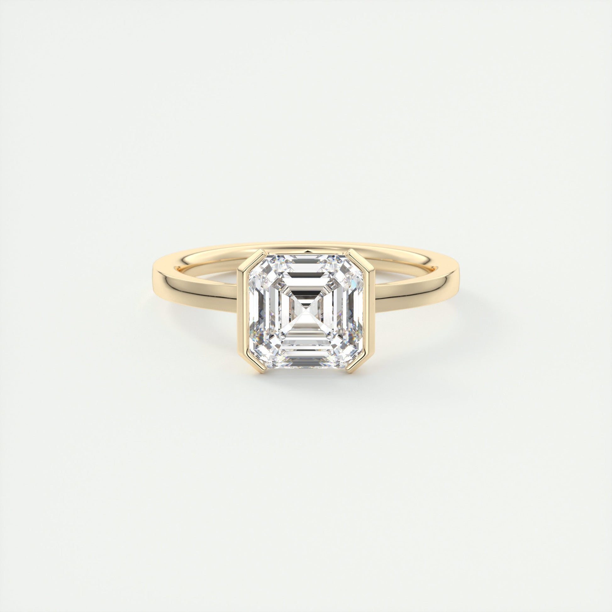 2 Carat Half Bezel Asscher Solitaire