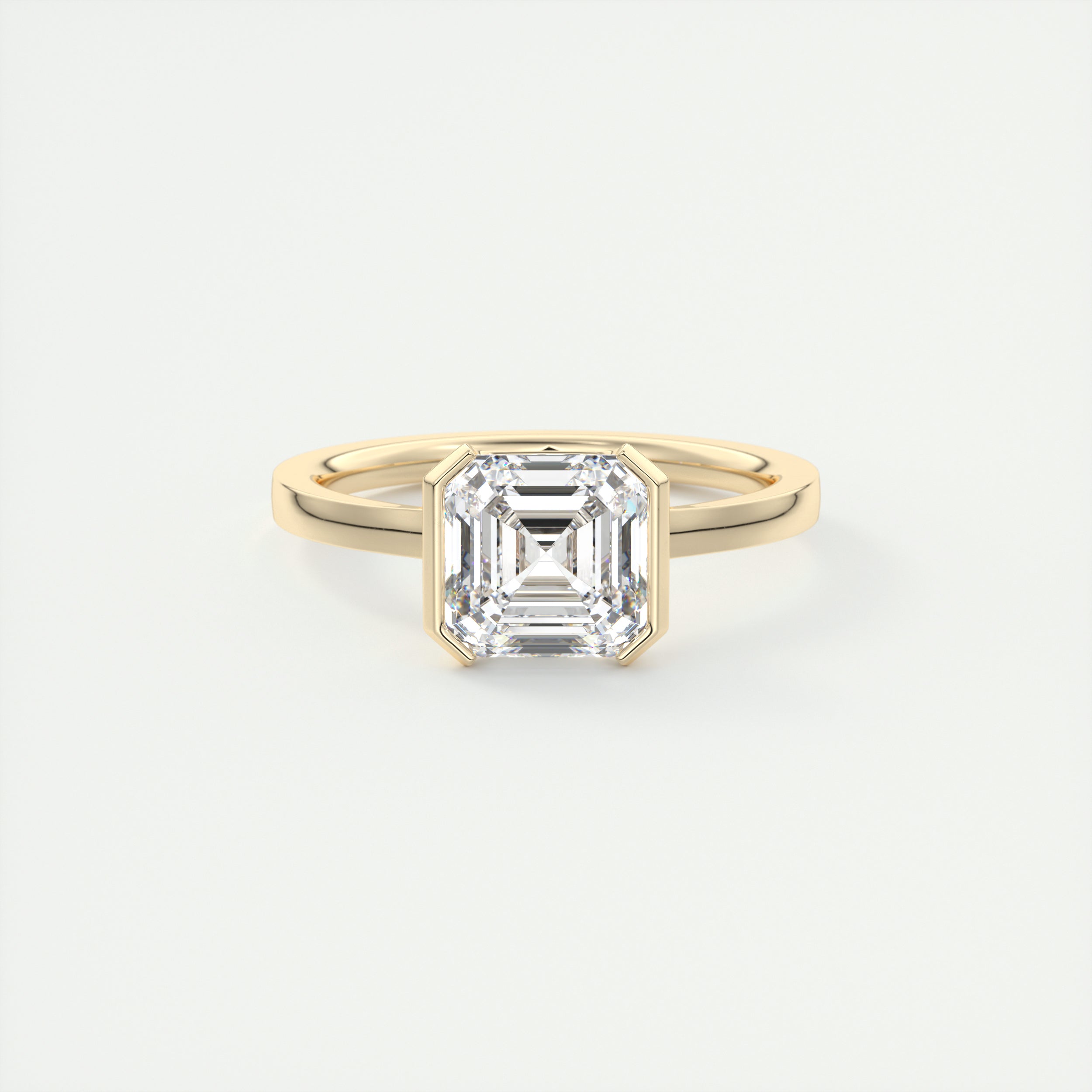 2 Carat Half Bezel Asscher Solitaire