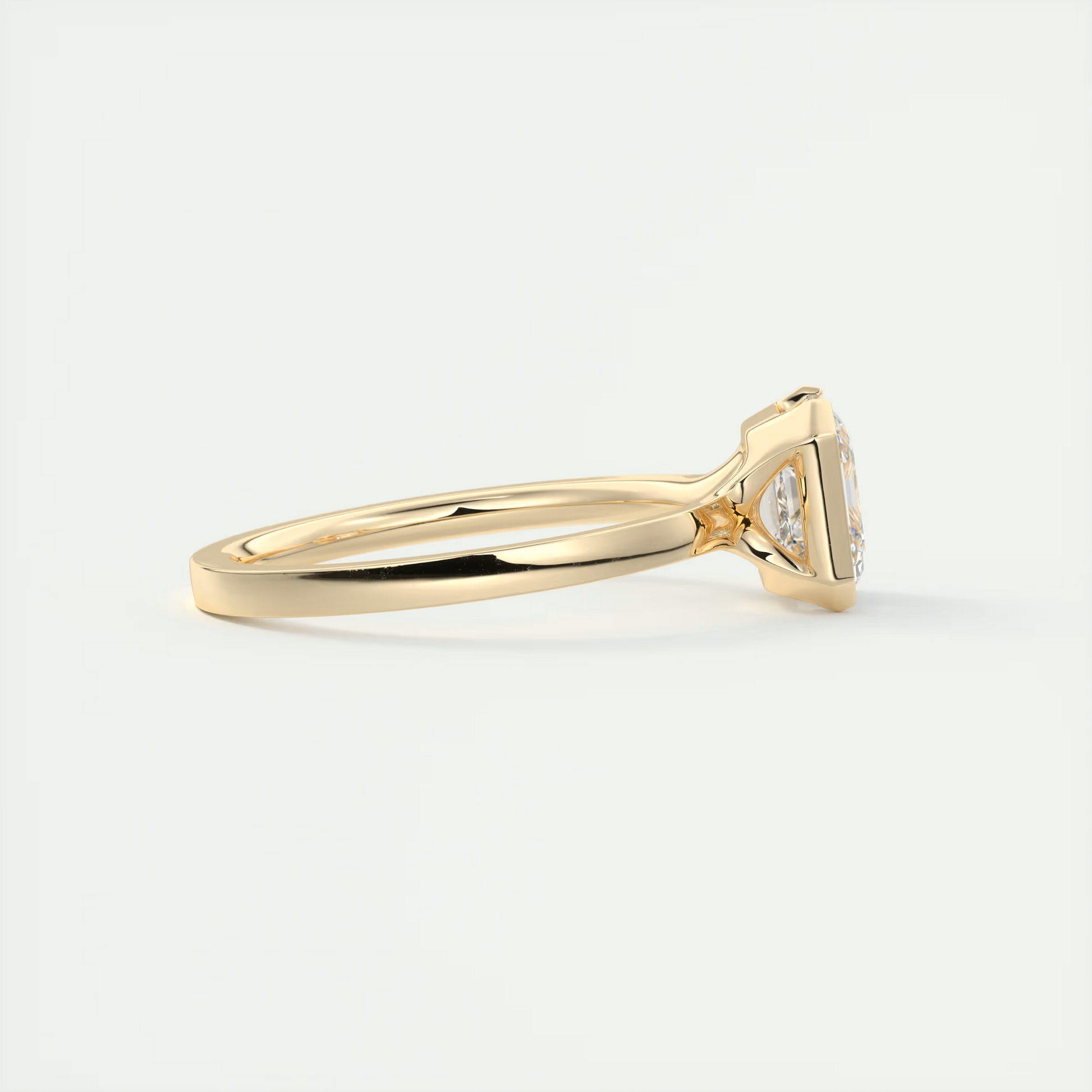 2 Carat Half Bezel Asscher Solitaire