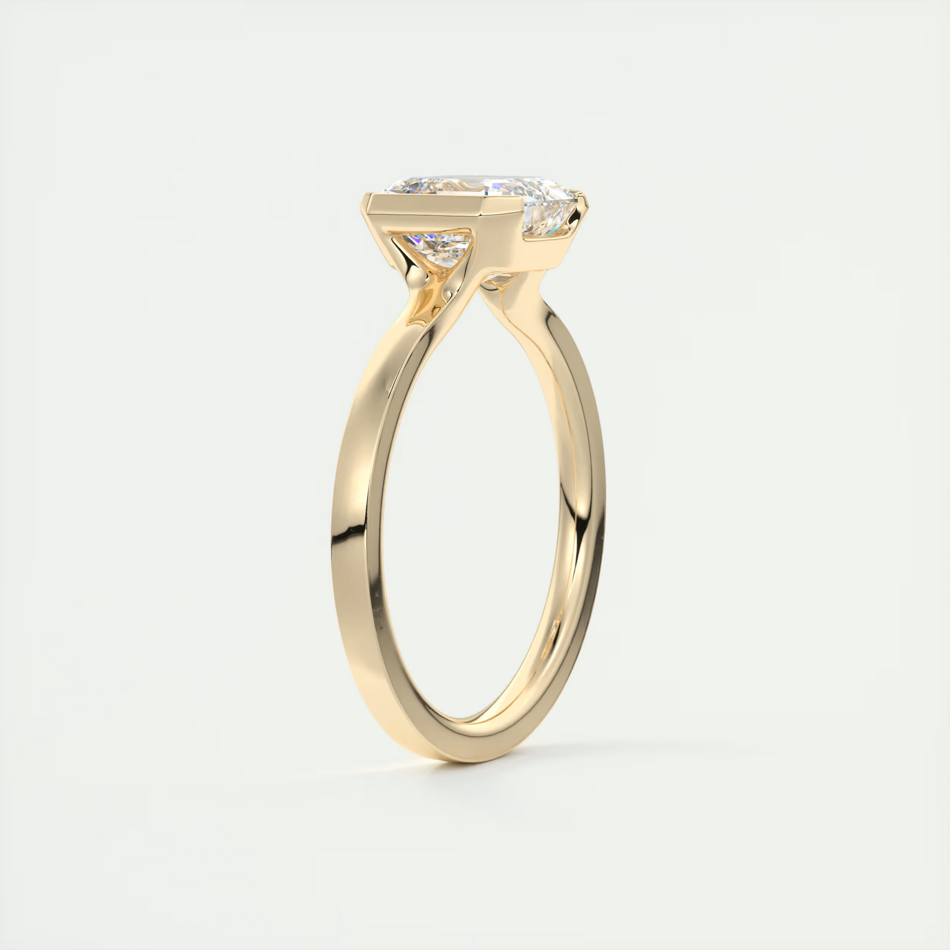 2 Carat Half Bezel Asscher Solitaire