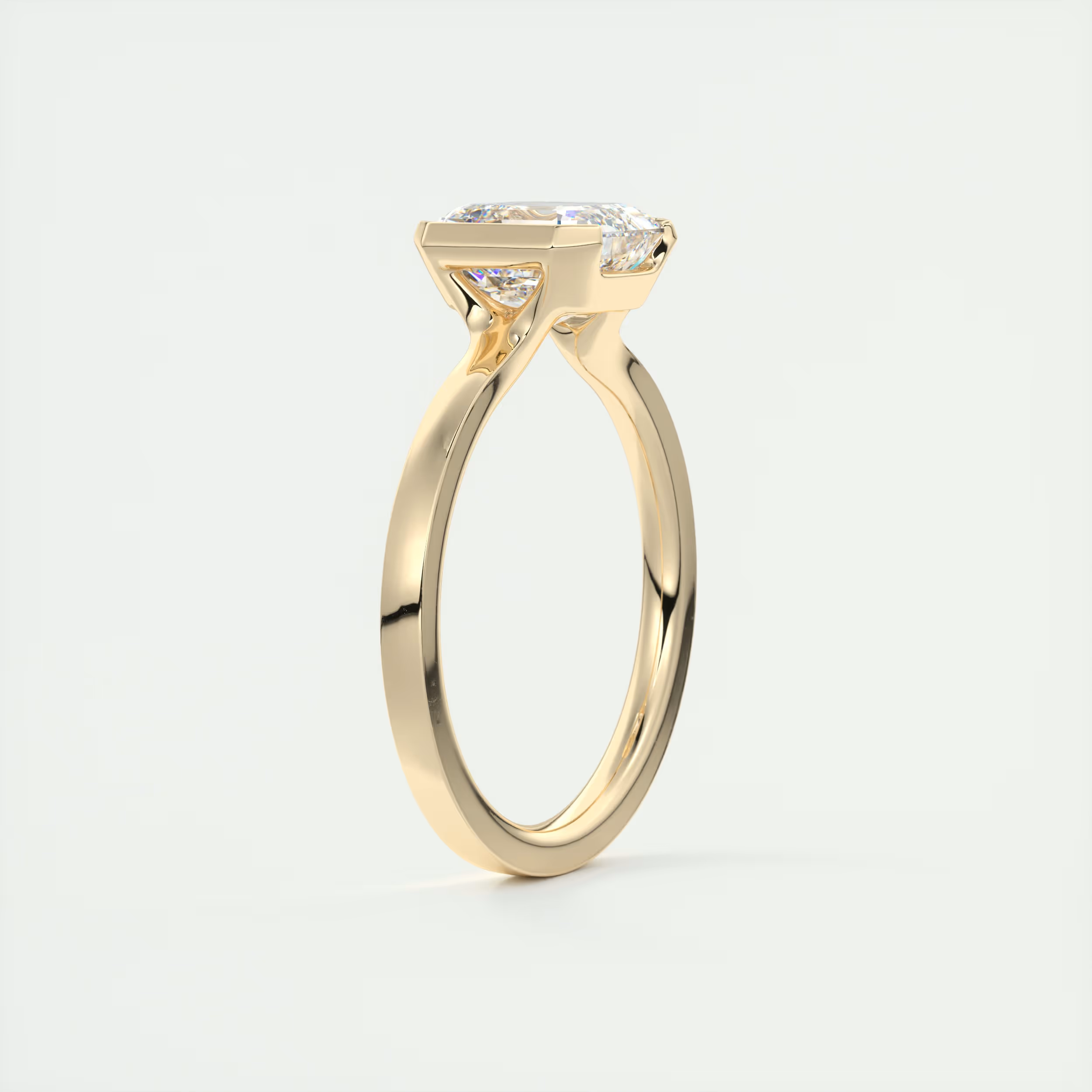 2 Carat Half Bezel Asscher Solitaire
