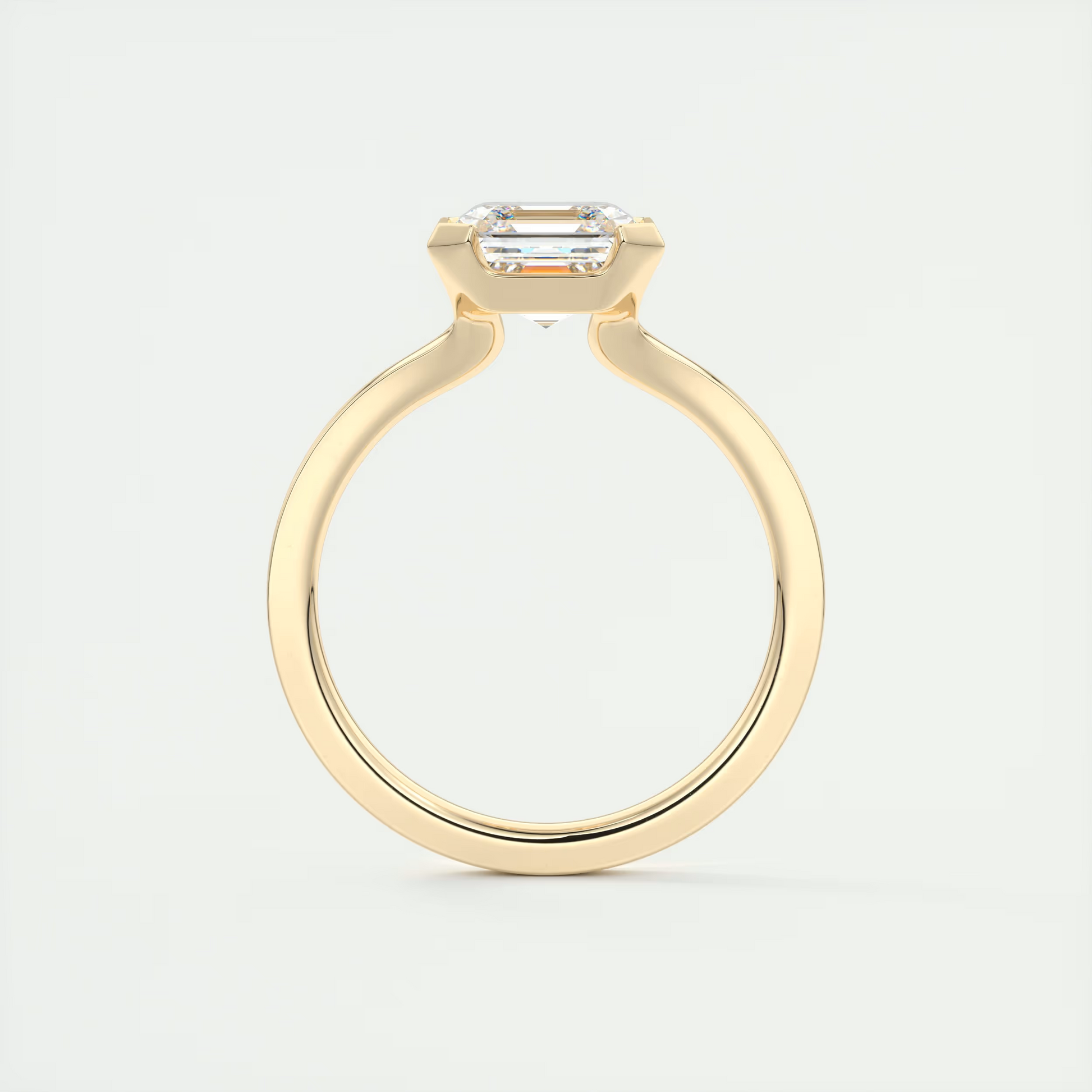 2 Carat Half Bezel Asscher Solitaire