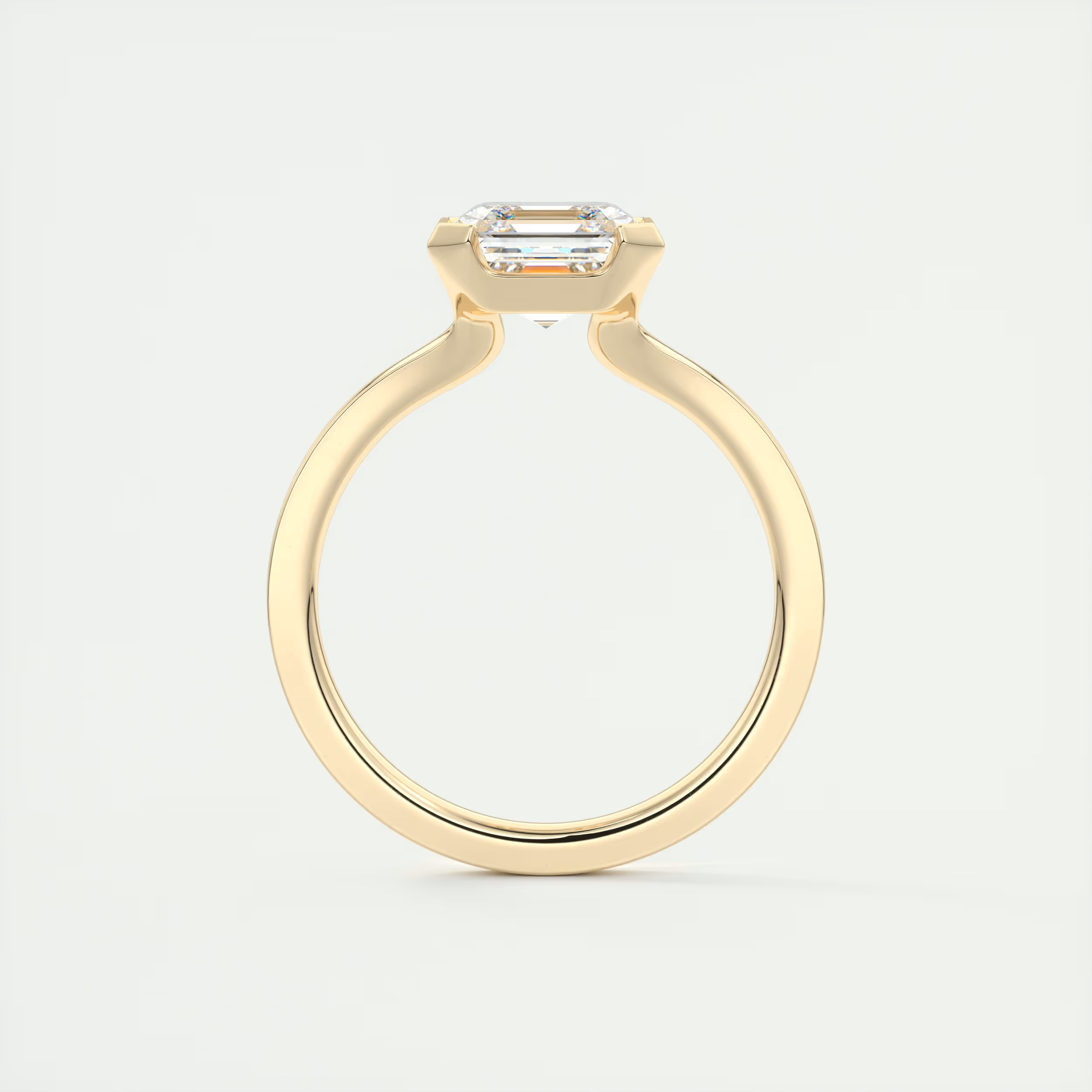 2 Carat Half Bezel Asscher Solitaire