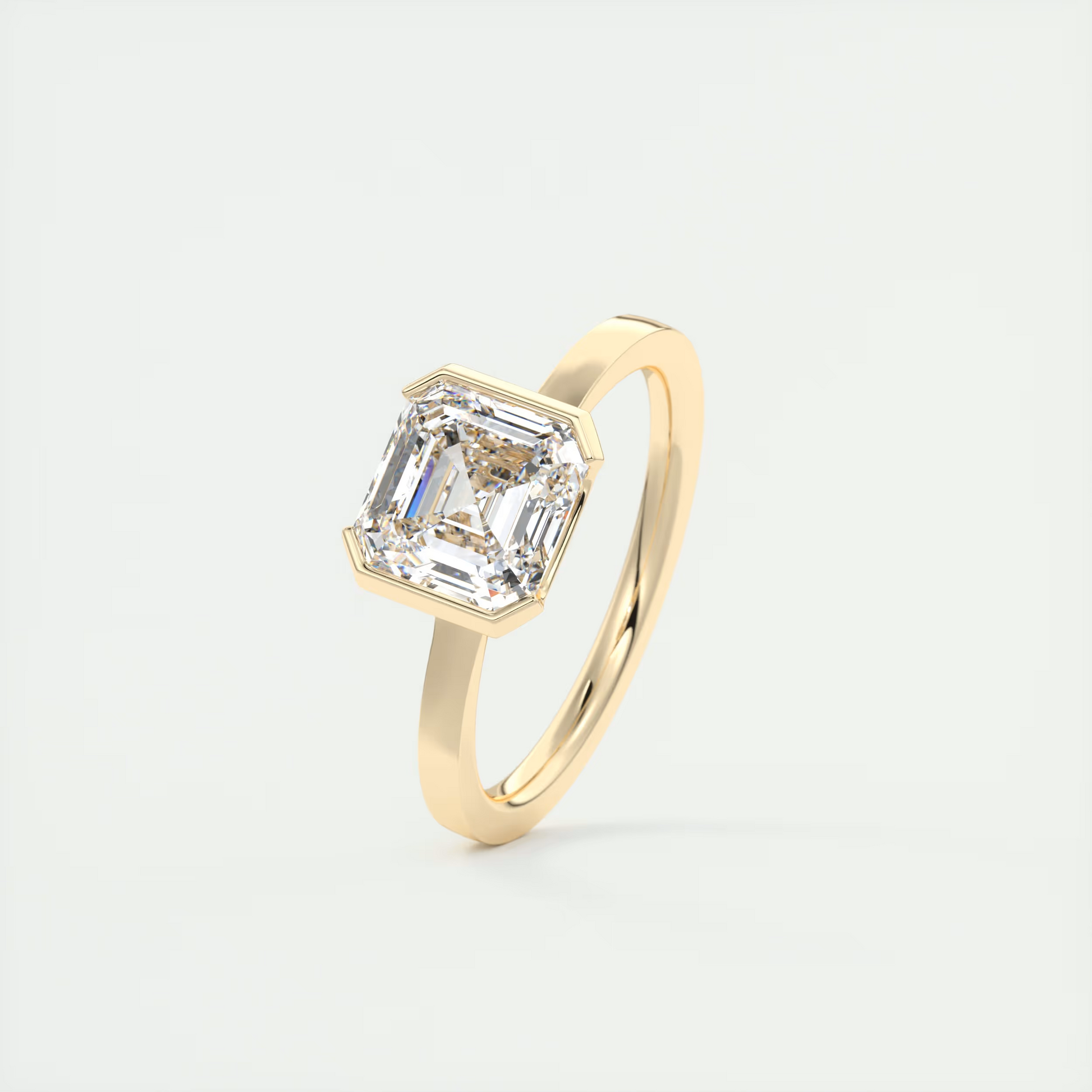 2 Carat Half Bezel Asscher Solitaire