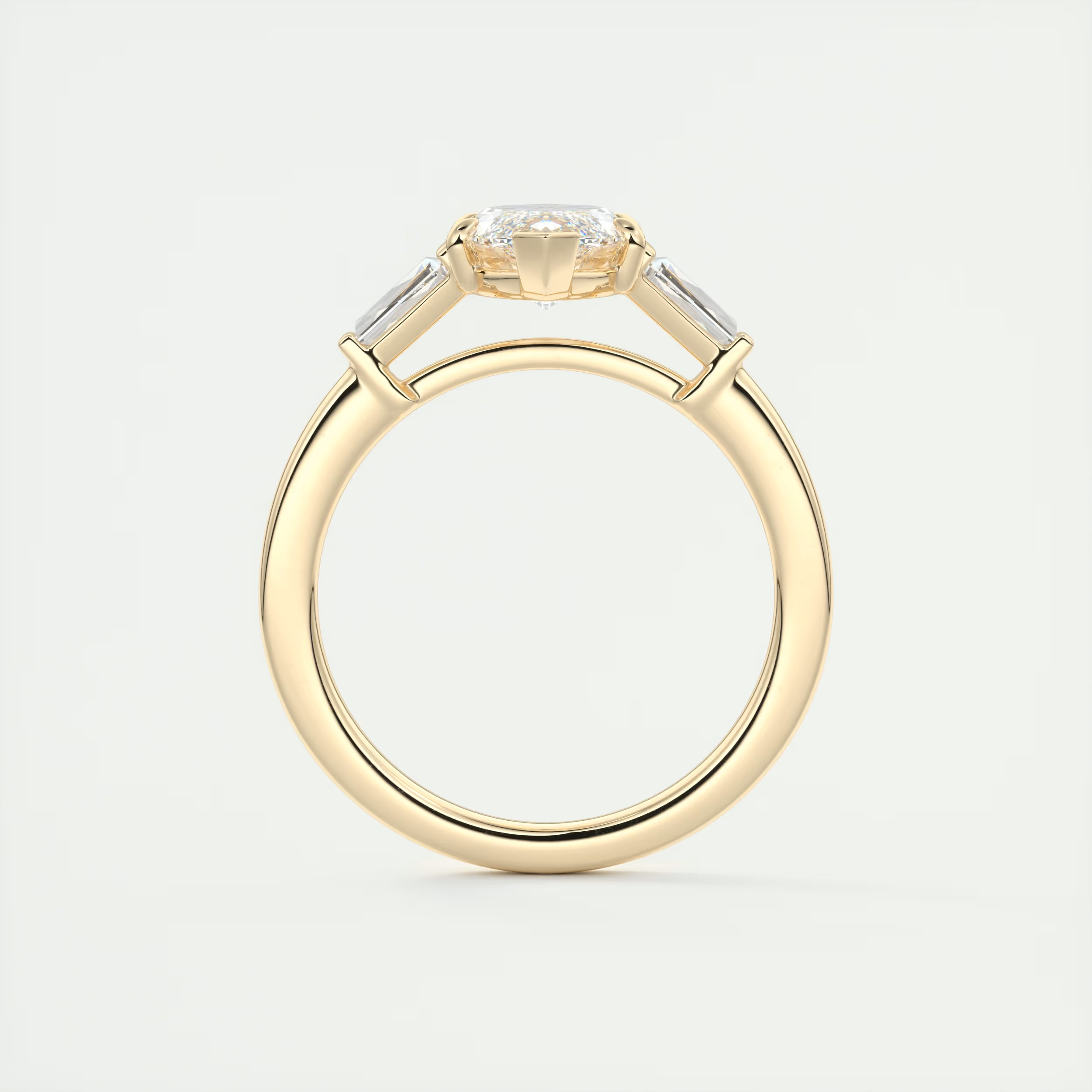 Silhouette 2 Carat Marquise Center Flush Stacking Three-Stone Engagement Ring