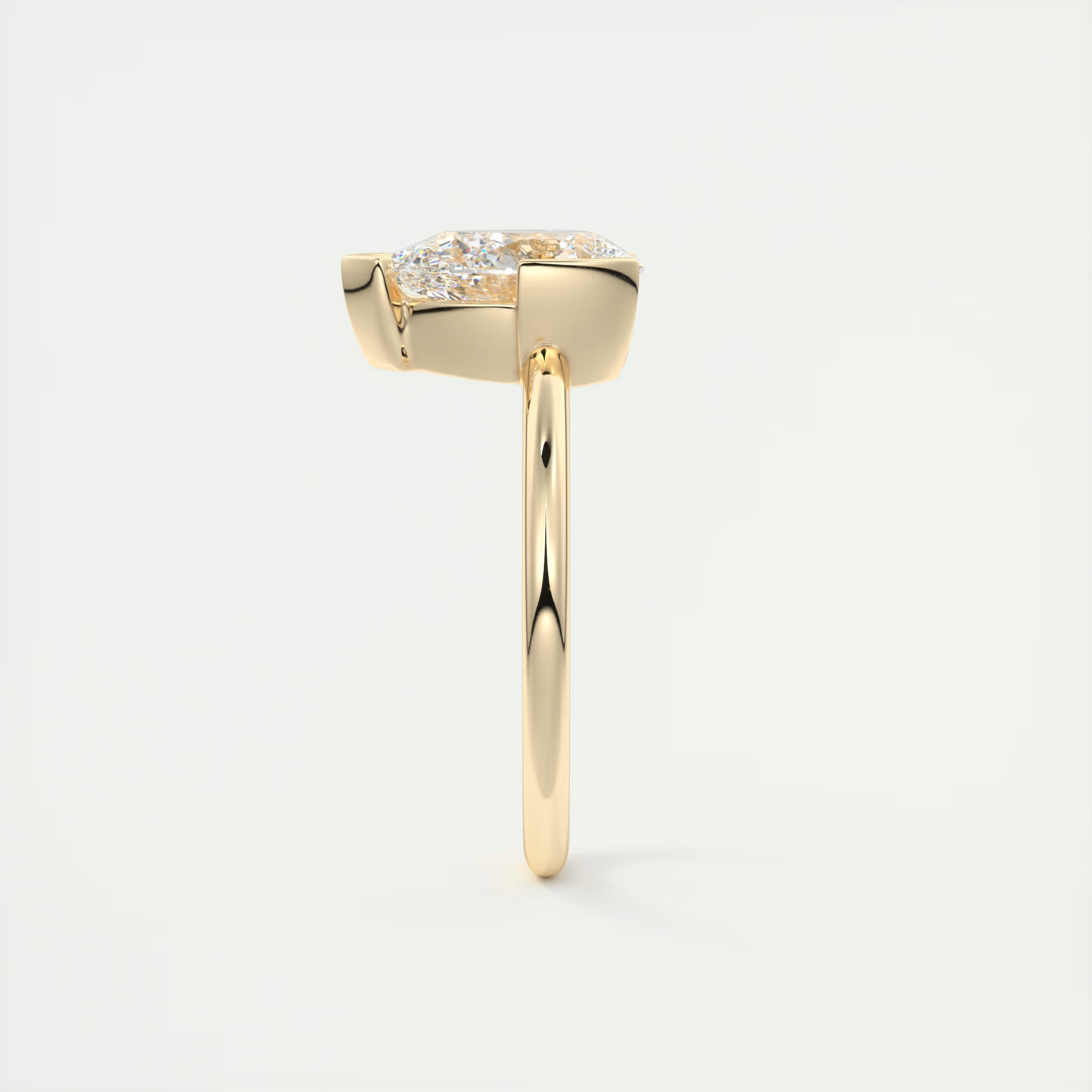2 Carat Pear Solitaire Partial Bezel