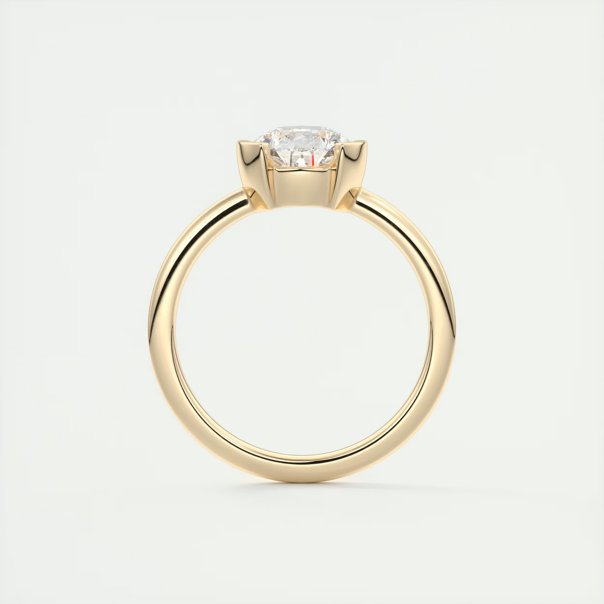 2 Carat Pear Solitaire Partial Bezel