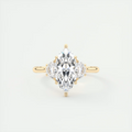 Symbolism 2 Carat Marquise Half Moon Three-Stone Engagement Ring