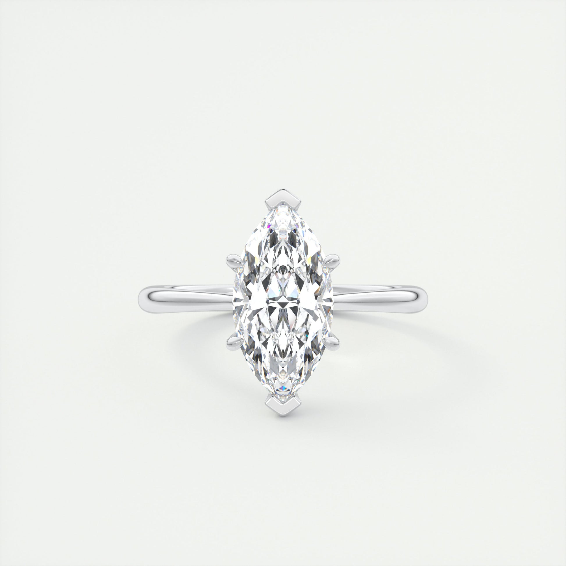 2 Carat Marquise Flush Stacking 1.8mm Solitaire