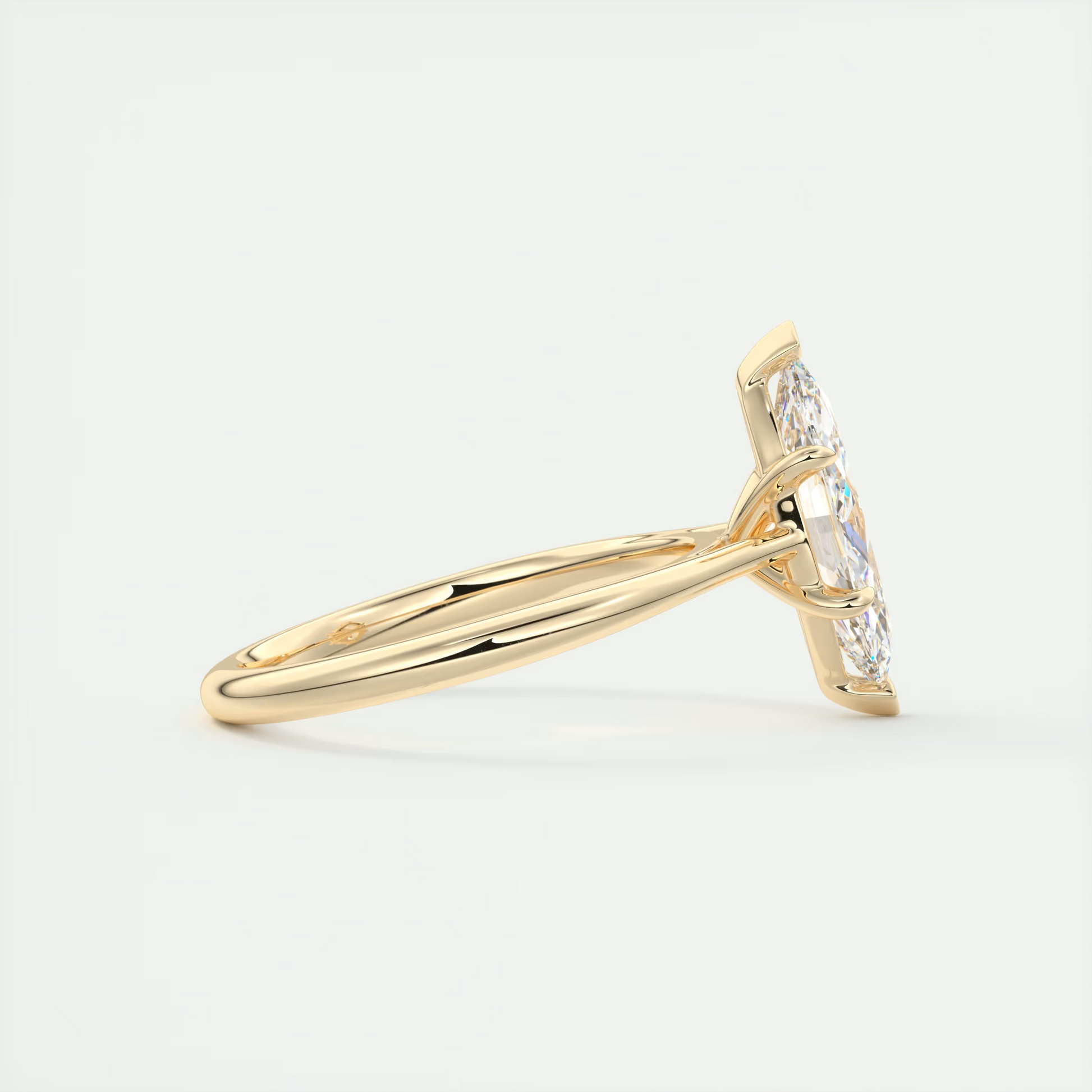 2 Carat Marquise Flush Stacking 1.8mm Solitaire