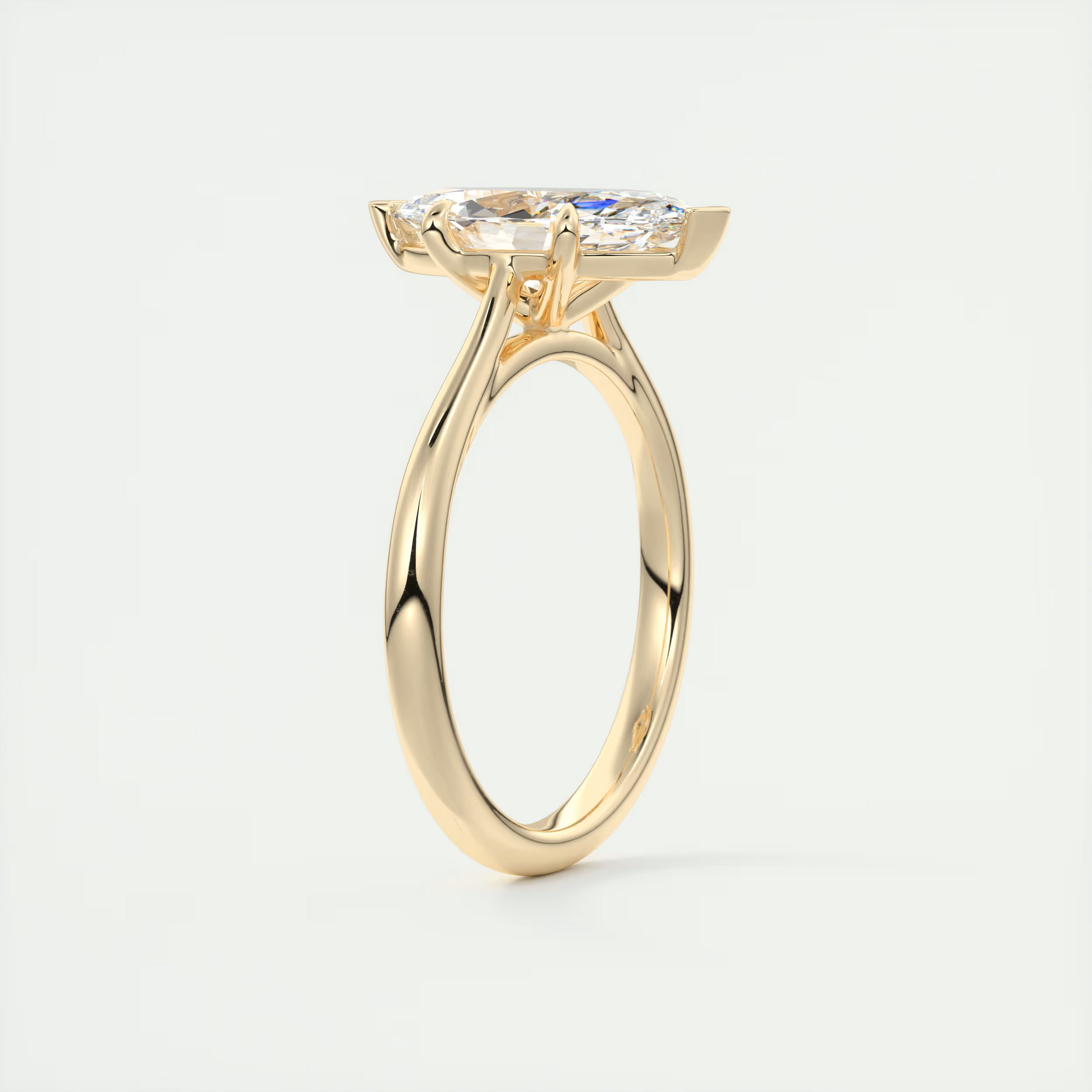 2 Carat Marquise Flush Stacking 1.8mm Solitaire