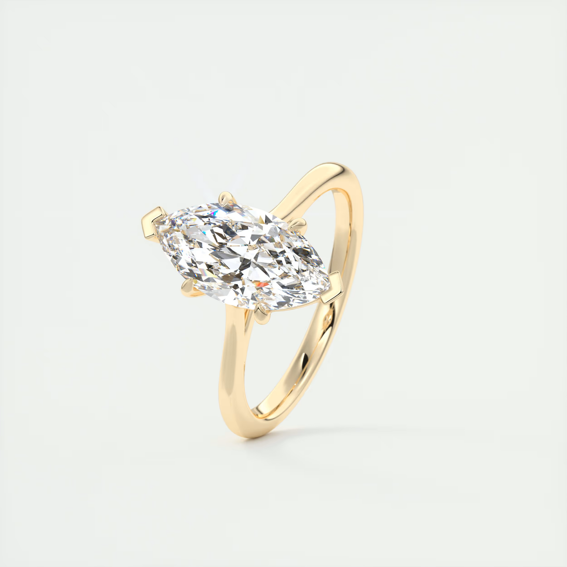 2 Carat Marquise Flush Stacking 1.8mm Solitaire