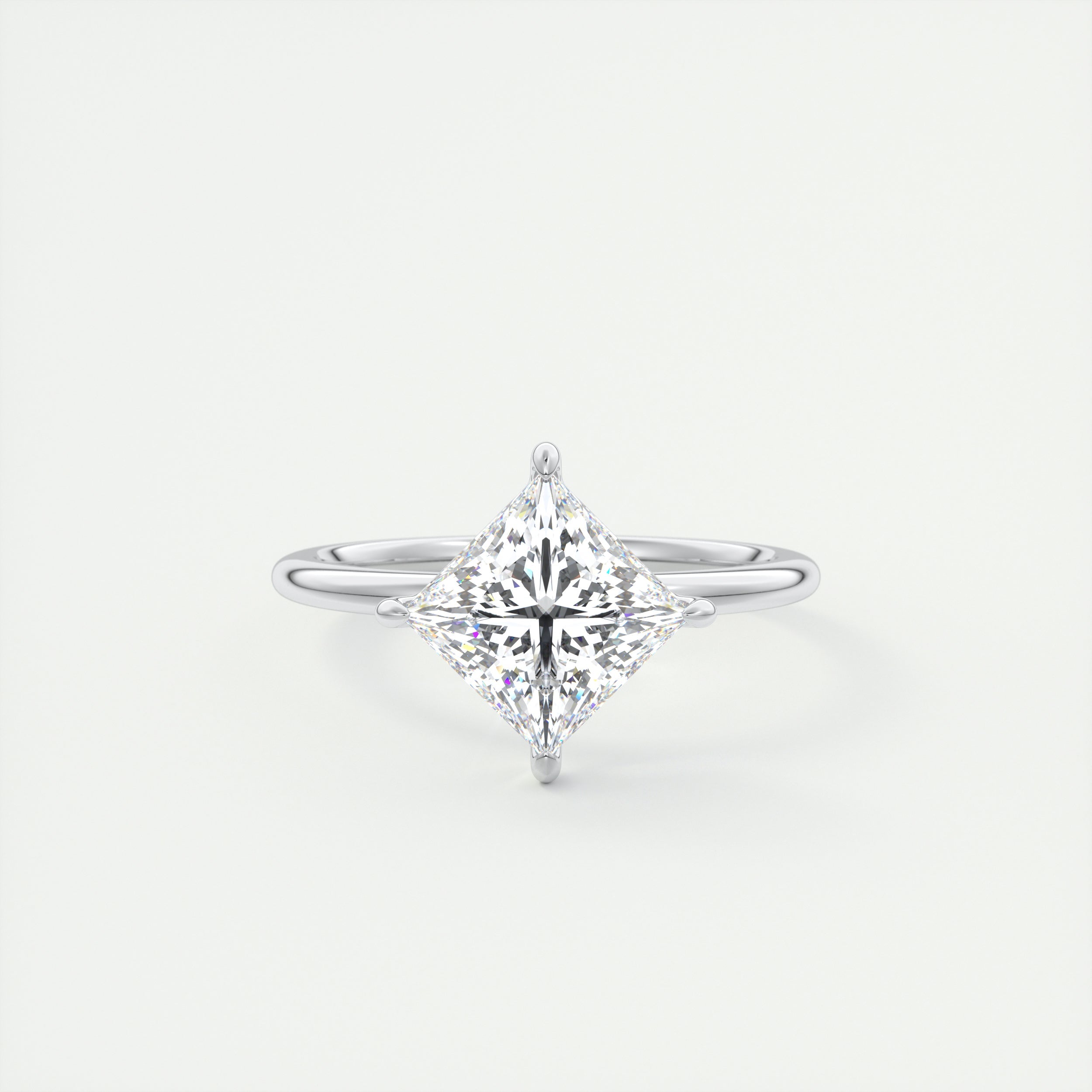 2 Carat Flush Stacking Kite Set Princess Solitaire
