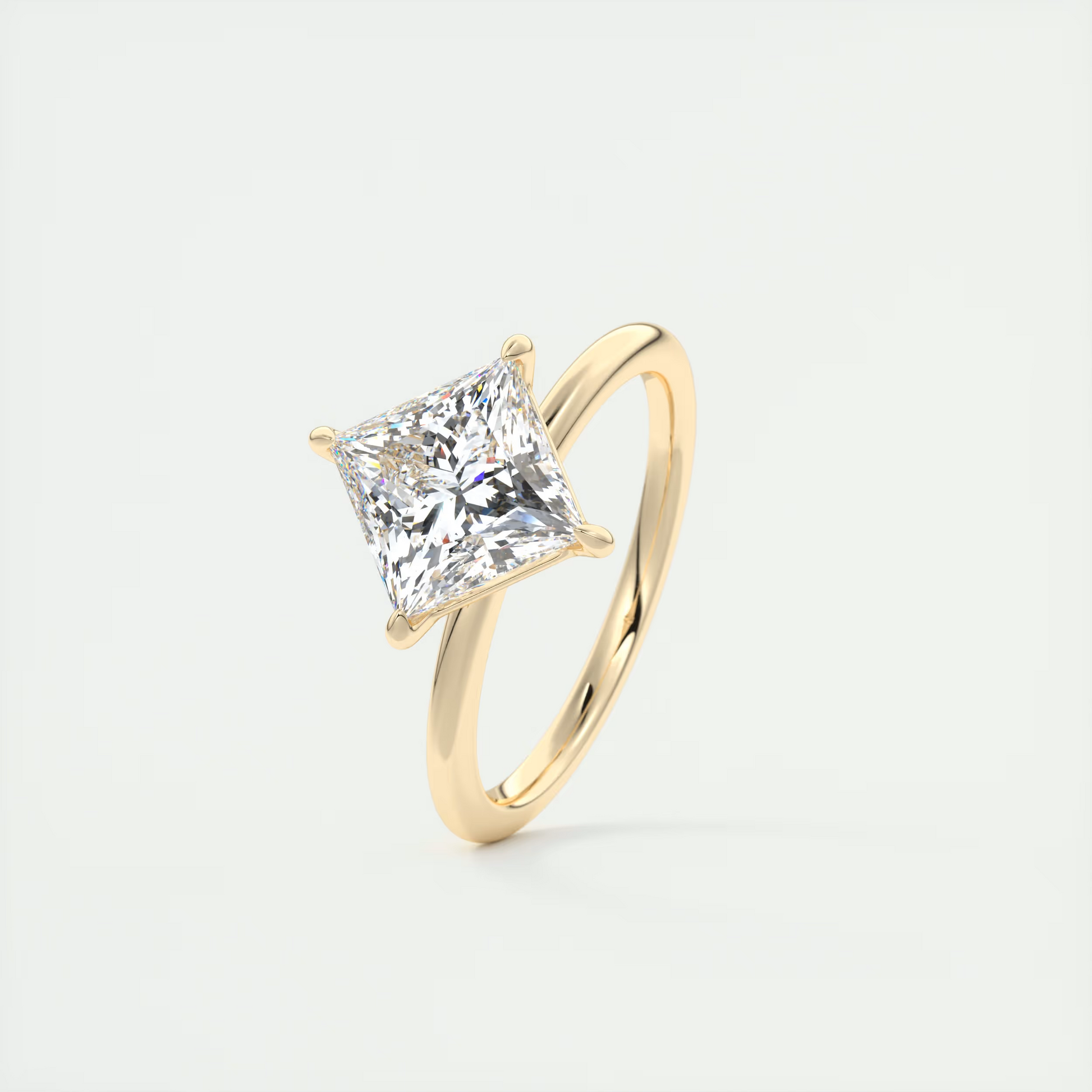 2 Carat Flush Stacking Kite Set Princess Solitaire