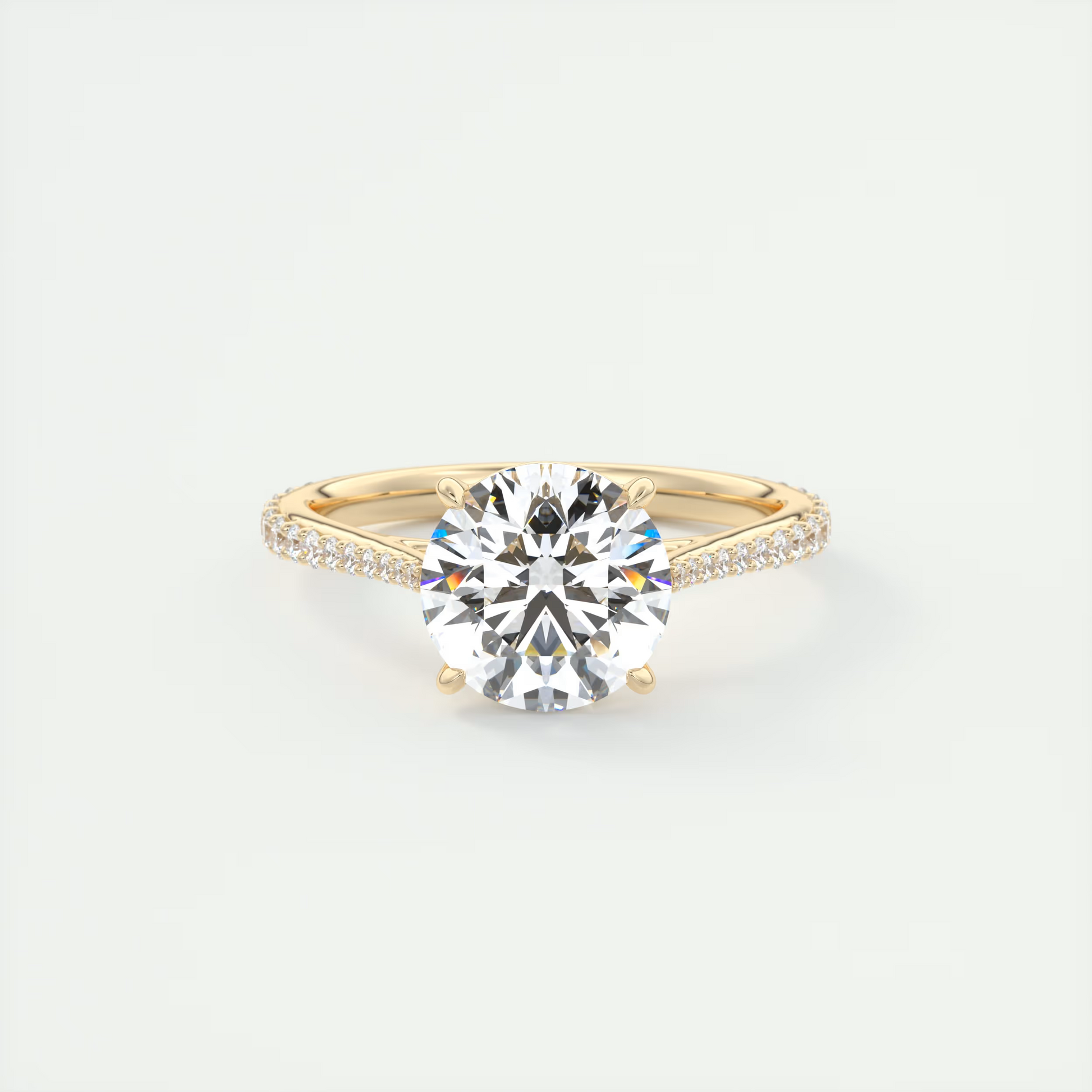 2 Carat Round Solitaire Cathedral Setting