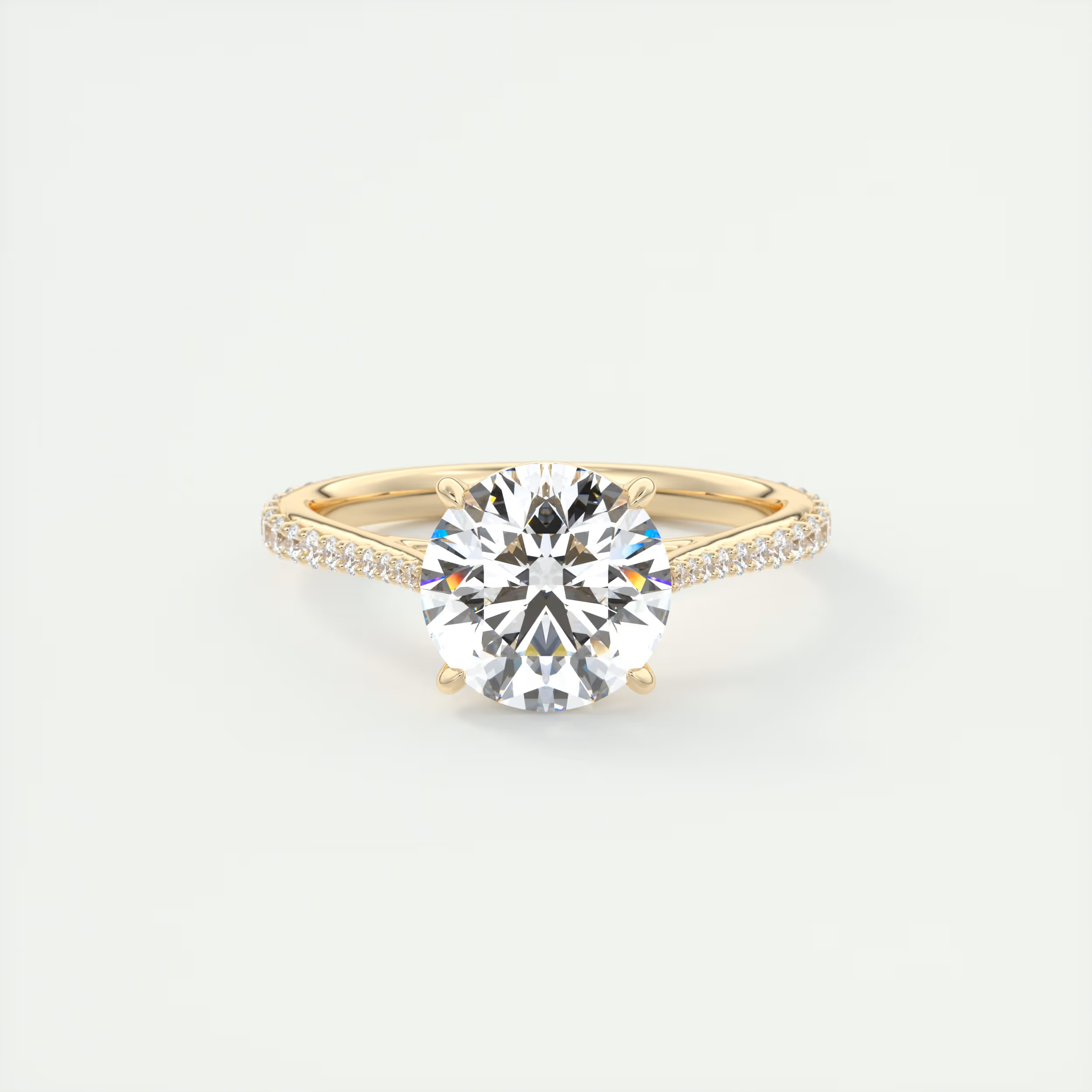 2 Carat Round Solitaire Cathedral Setting