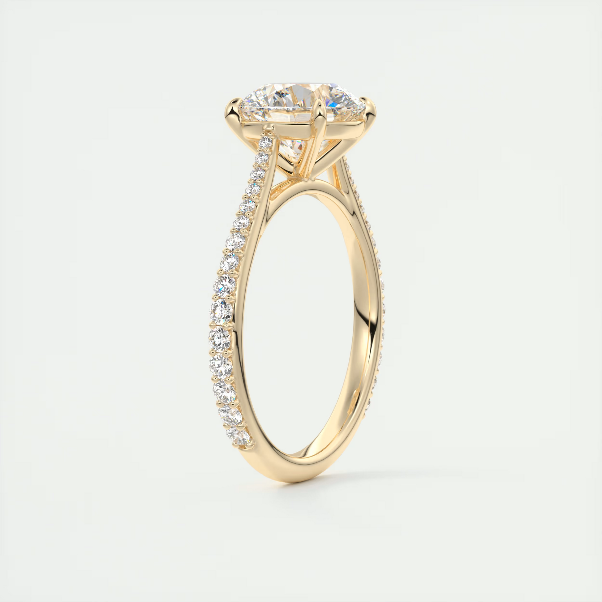 2 Carat Round Solitaire Cathedral Setting
