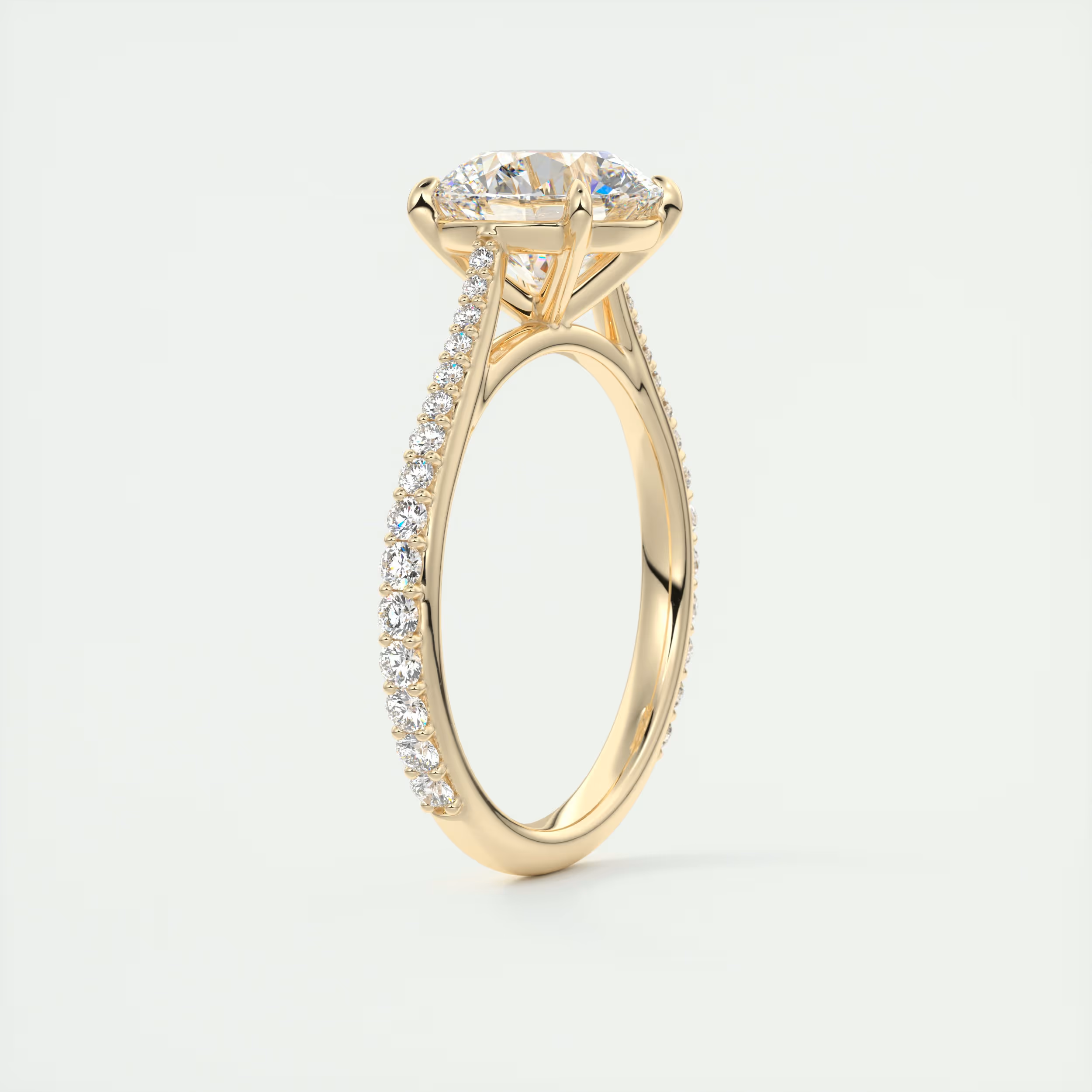 2 Carat Round Solitaire Cathedral Setting