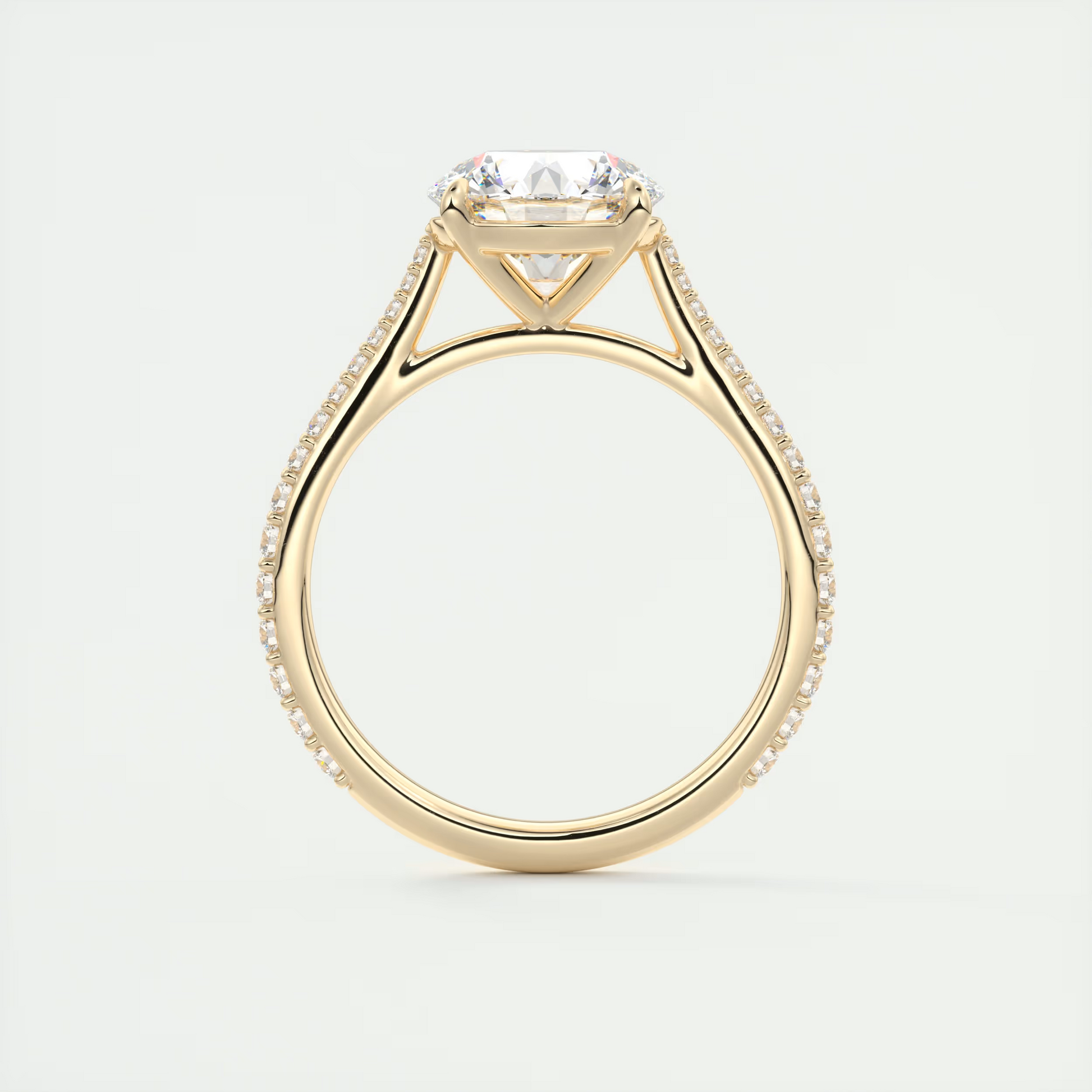 2 Carat Round Solitaire Cathedral Setting