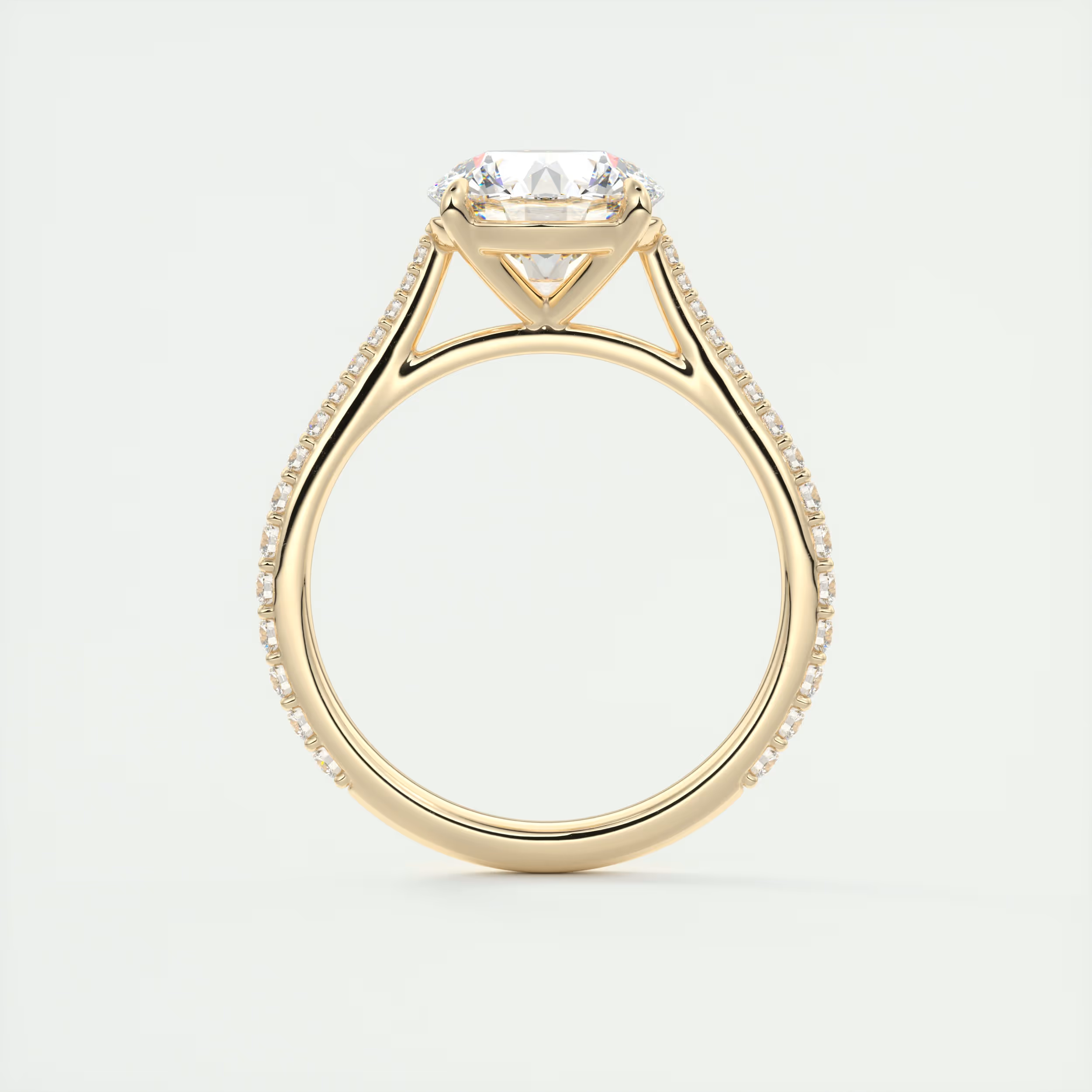 2 Carat Round Solitaire Cathedral Setting