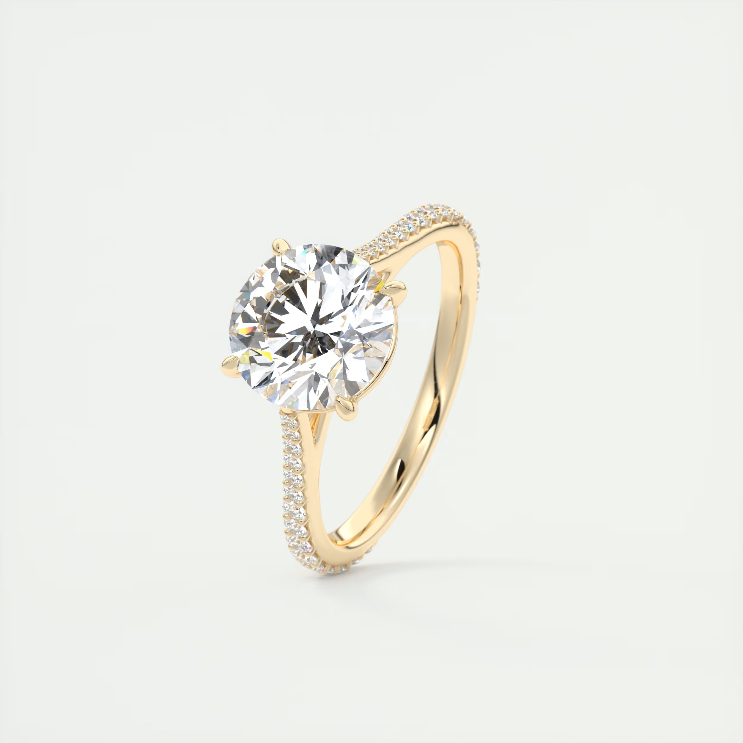 2 Carat Round Solitaire Cathedral Setting
