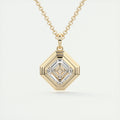 1.5 Carat Asscher Chunky Deco Bezel Pendant