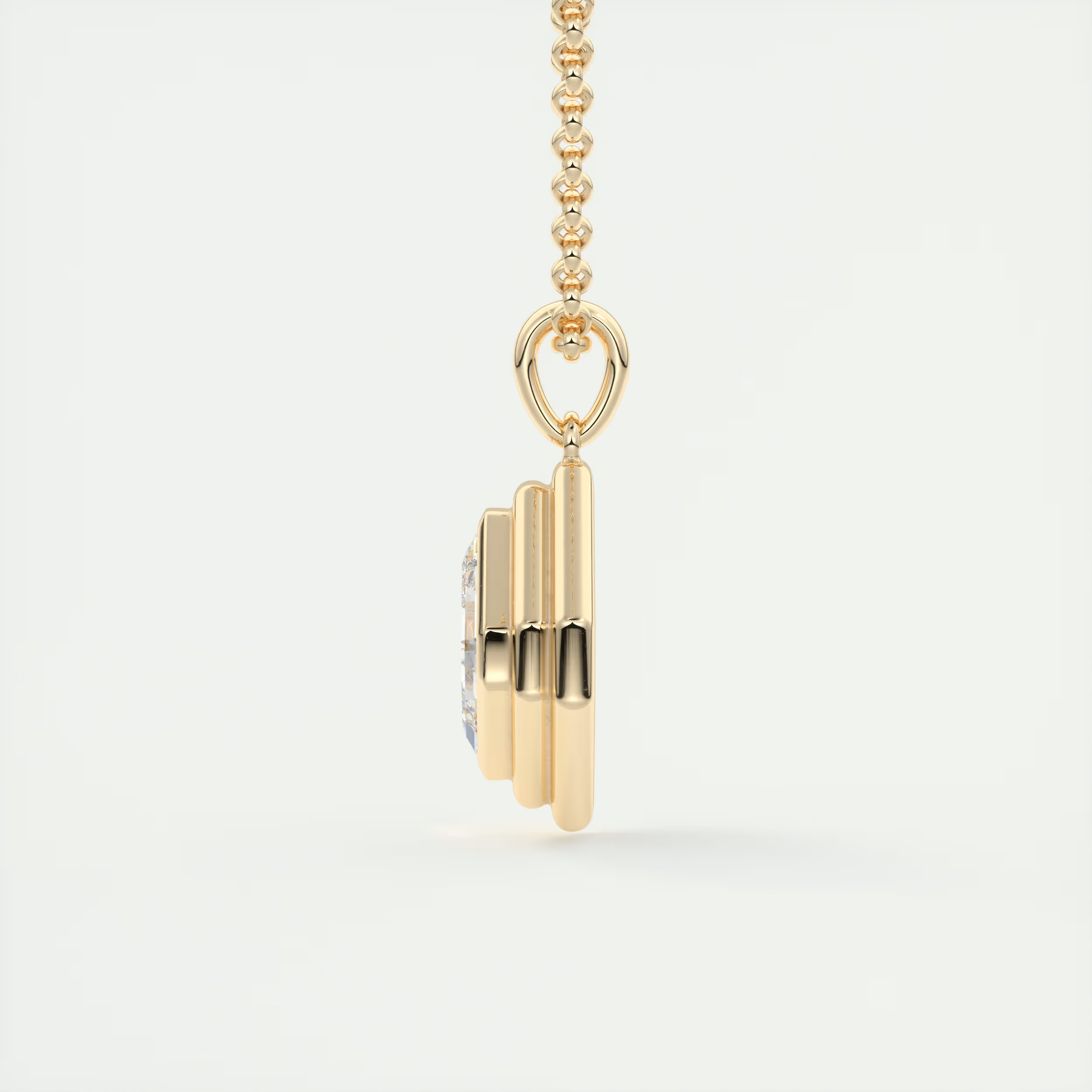 1.5 Carat Asscher Chunky Deco Bezel Pendant