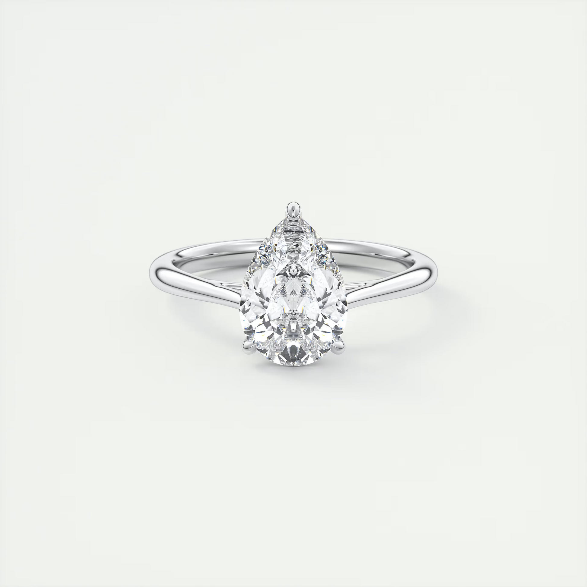 2 Carat Pear Flush Stacking 1.8mm Solitaire