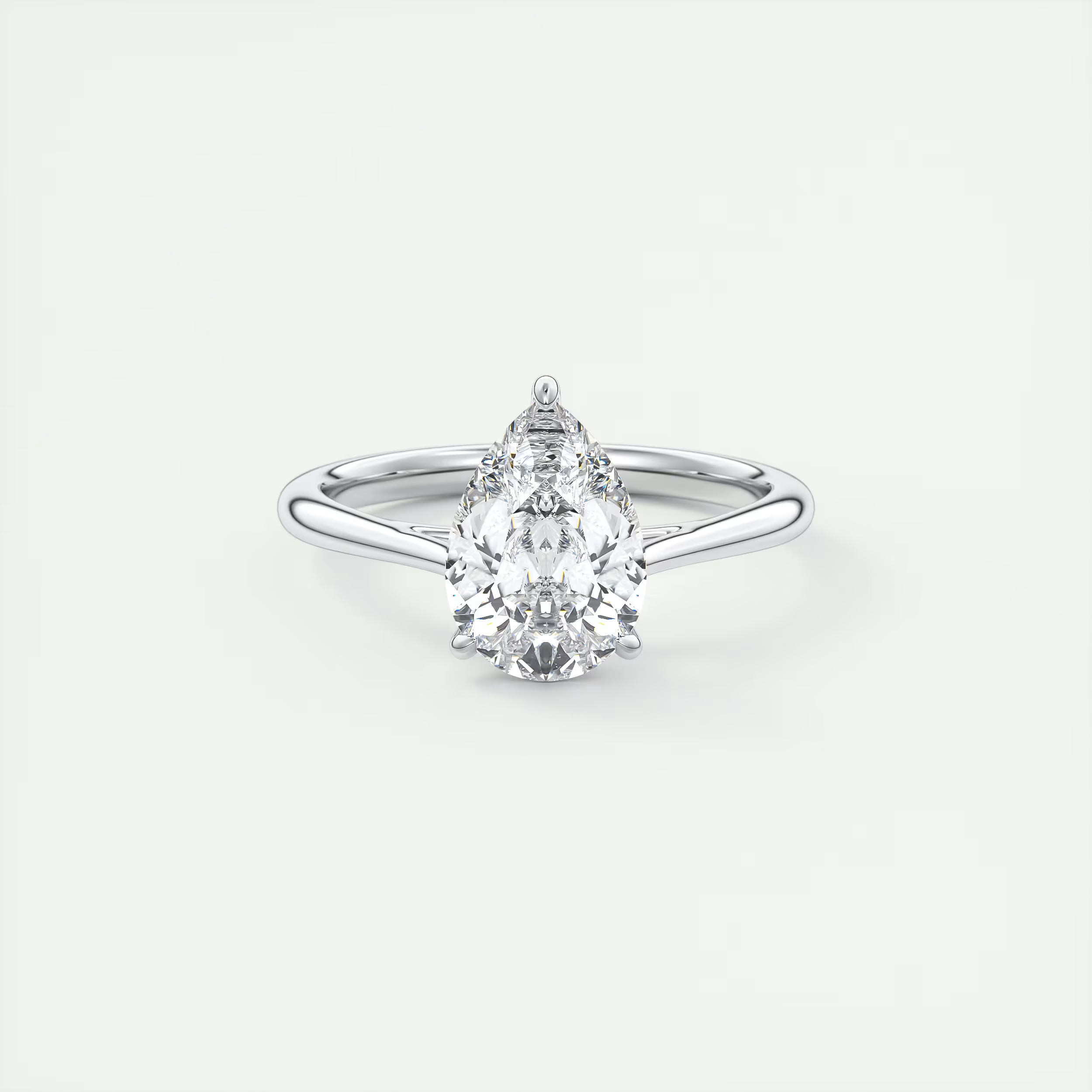 2 Carat Pear Flush Stacking 1.8mm Solitaire