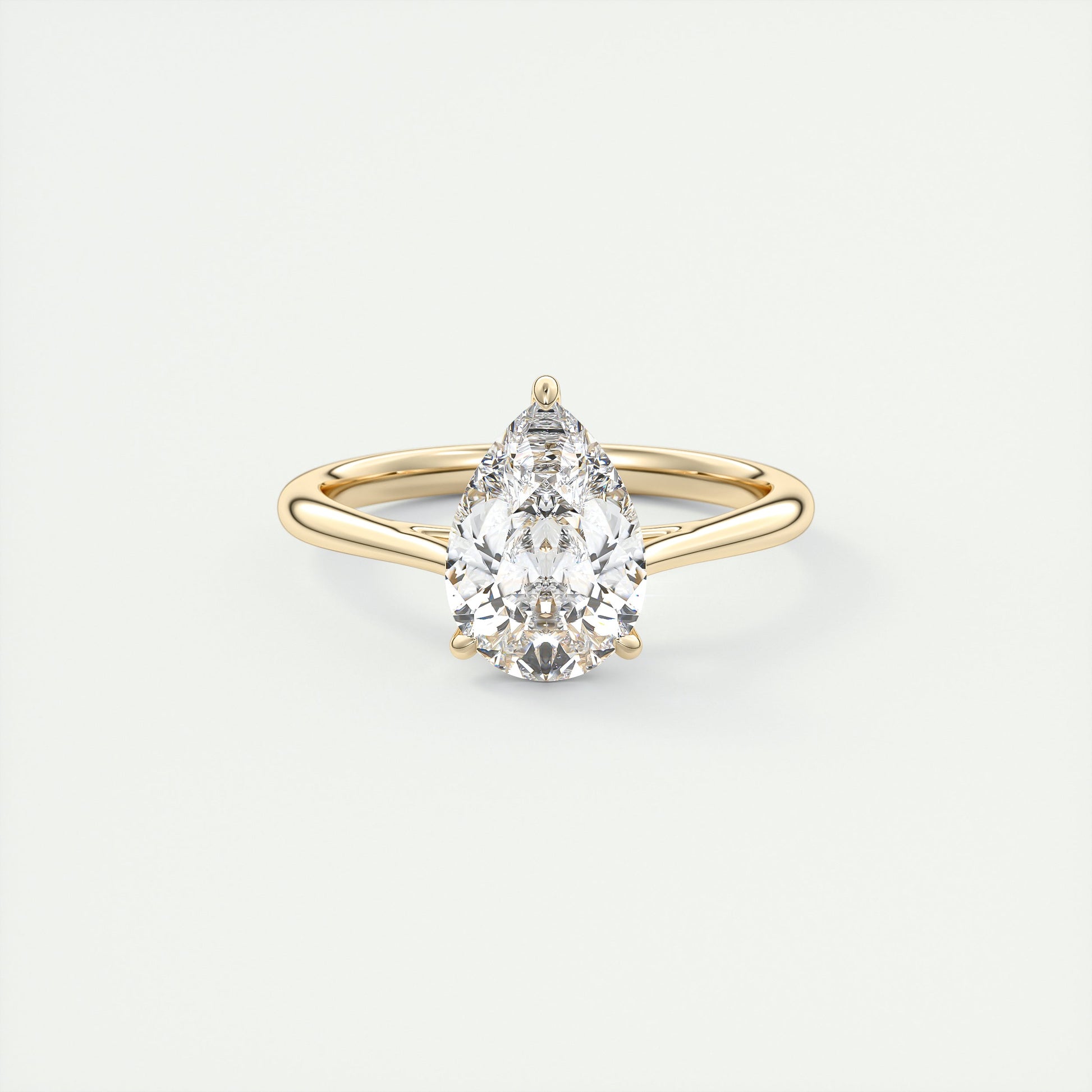2 Carat Pear Flush Stacking 1.8mm Solitaire