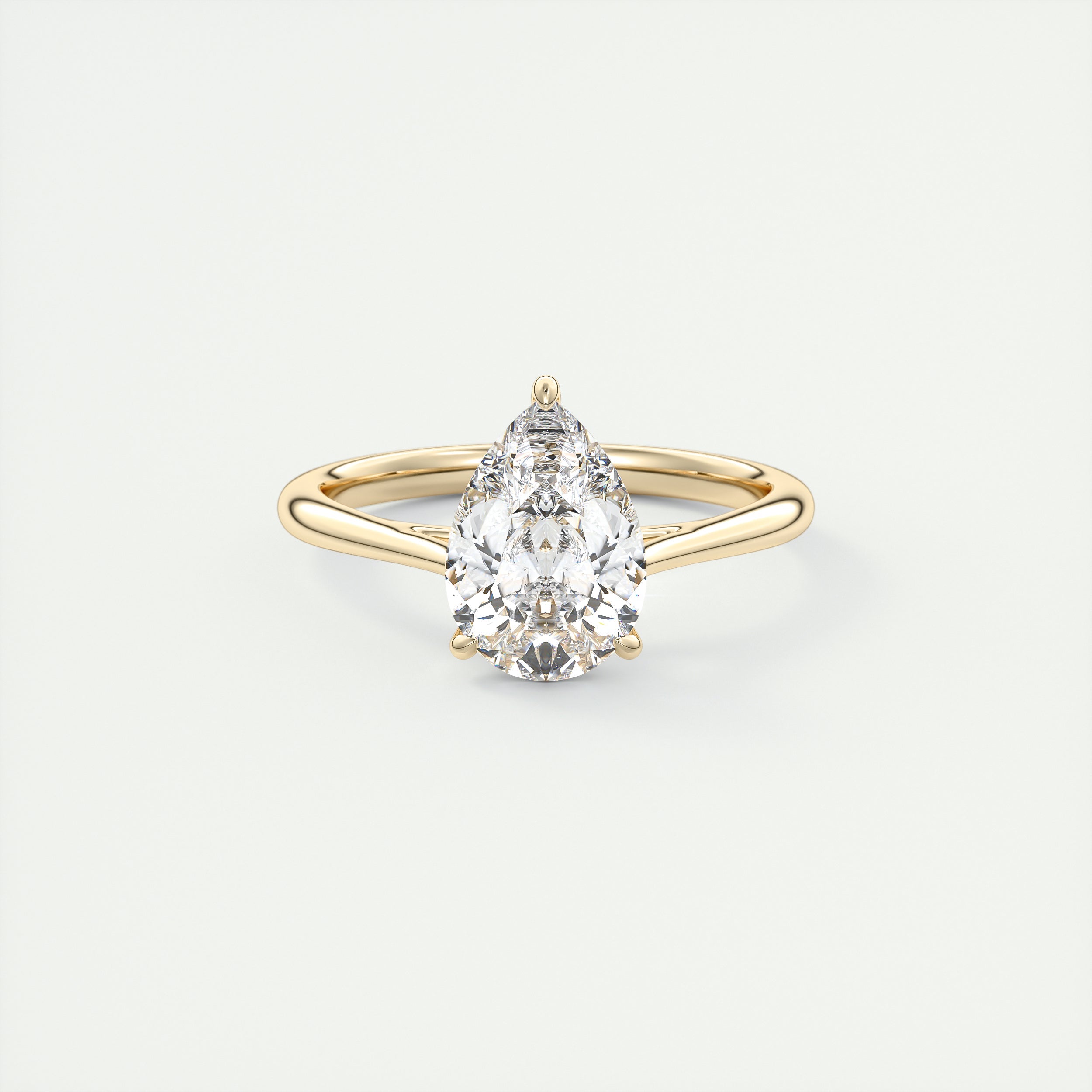 2 Carat Pear Flush Stacking 1.8mm Solitaire