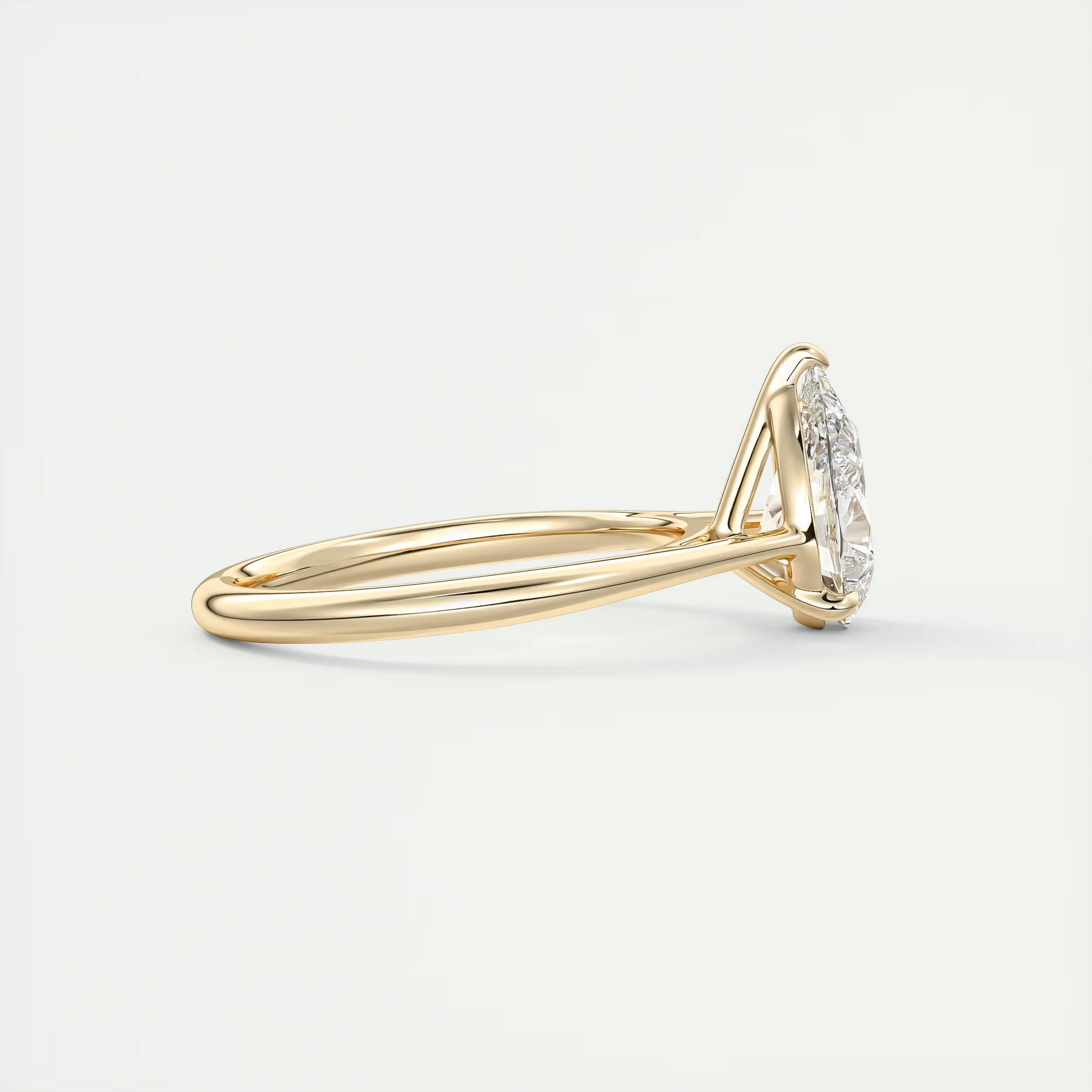 2 Carat Pear Flush Stacking 1.8mm Solitaire