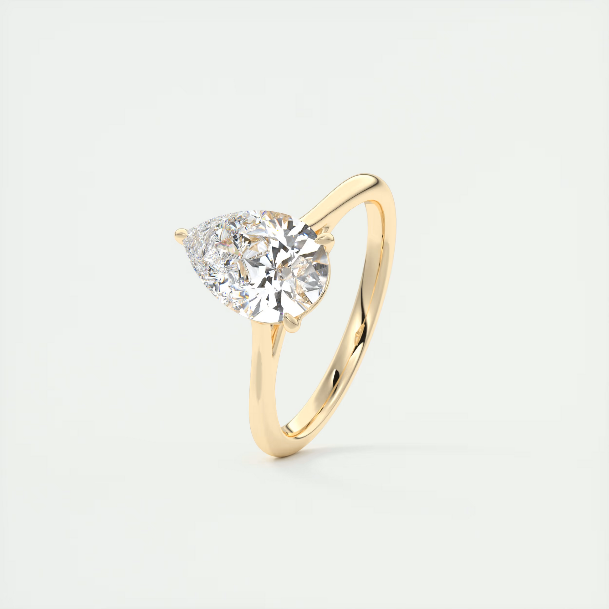 2 Carat Pear Flush Stacking 1.8mm Solitaire