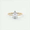 2 Carat Pear Gold Solitaire with Platinum Prongs