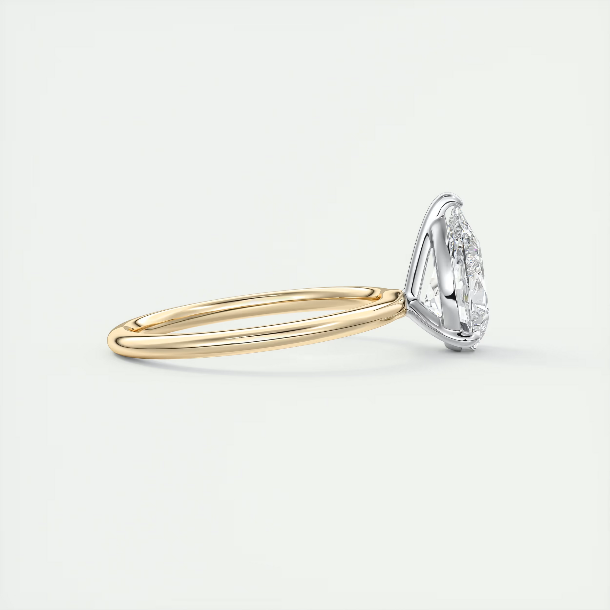 2 Carat Pear Gold Solitaire with Platinum Prongs