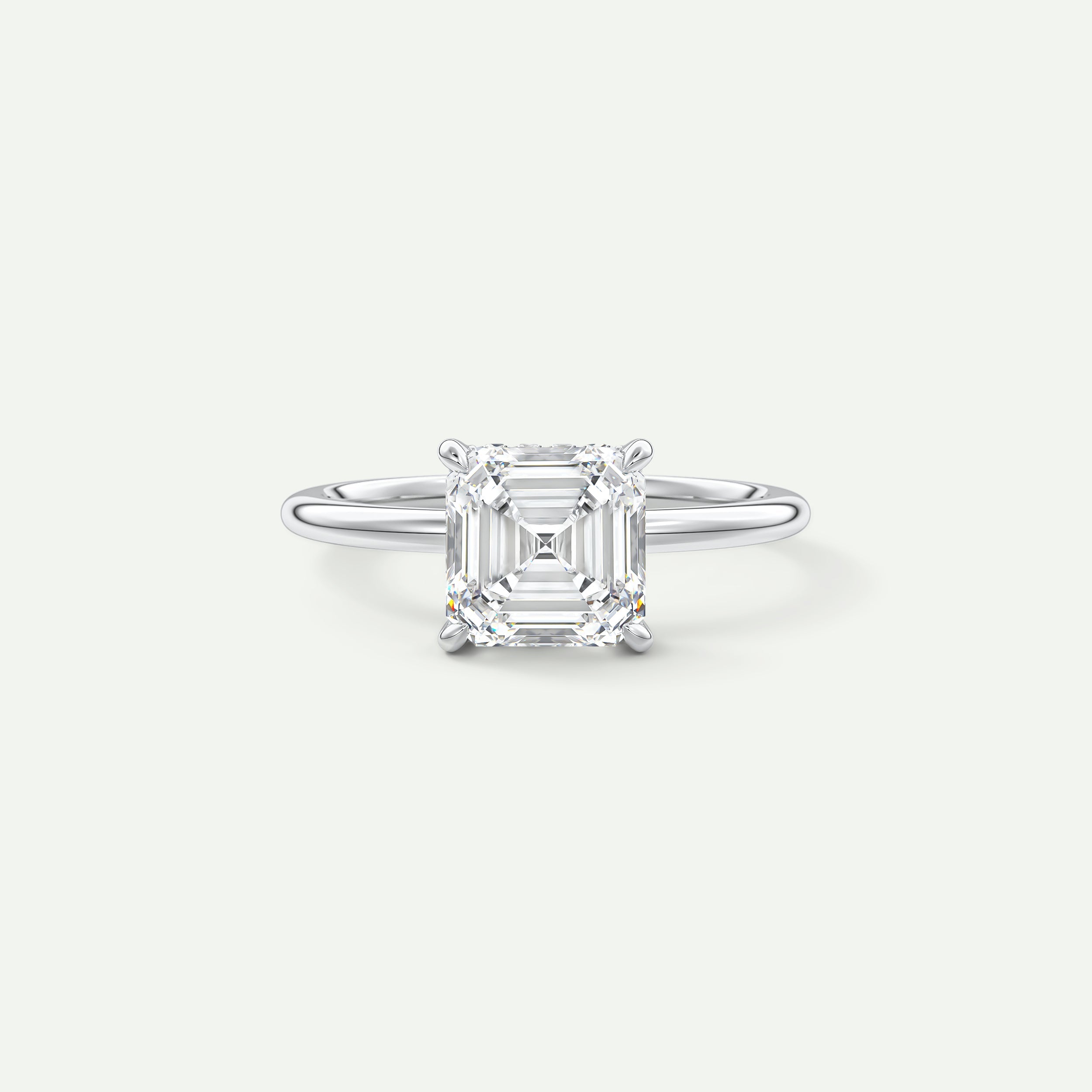 2 Carat Asscher Hidden Halo Pavé Engagement Ring
