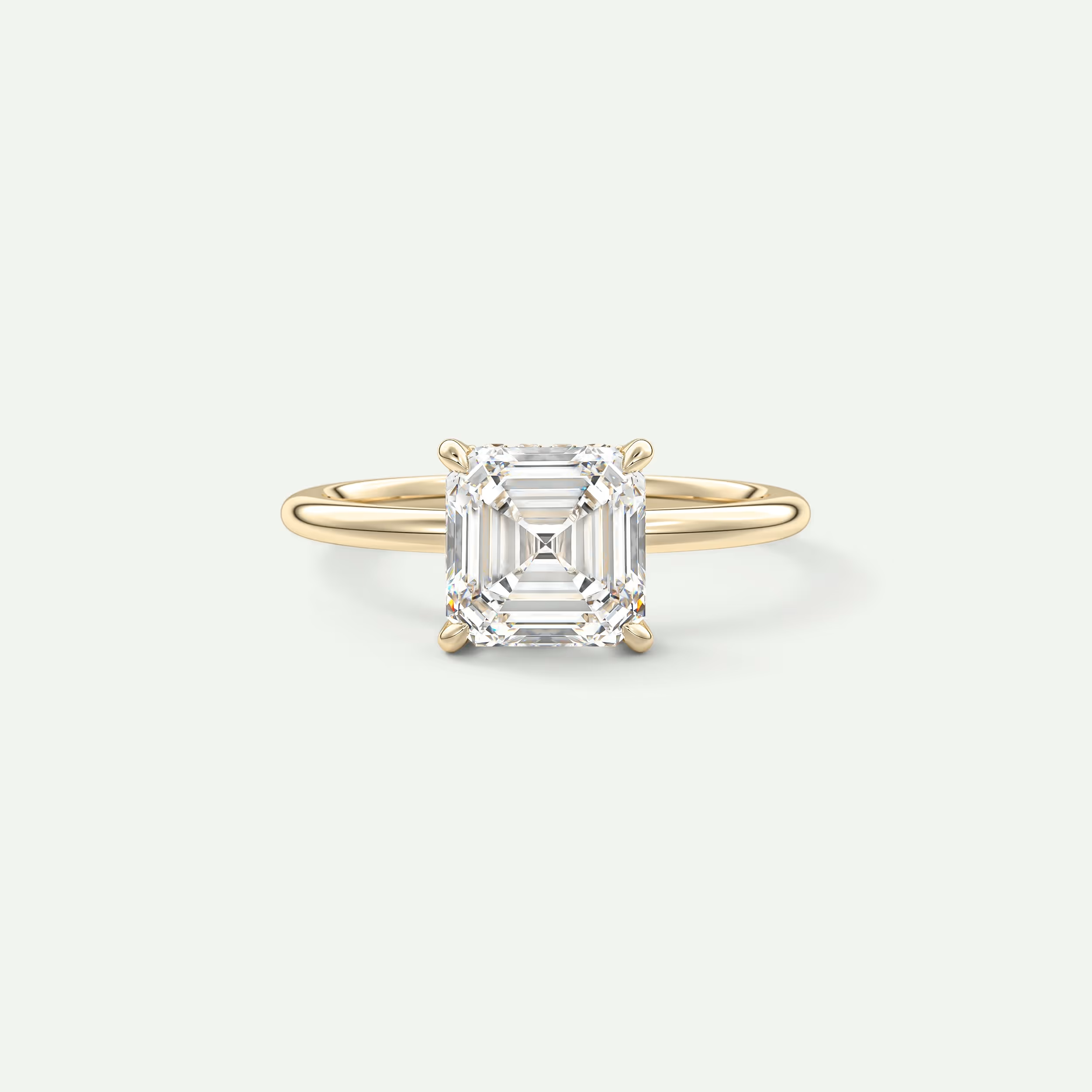 2 Carat Asscher Hidden Halo Pavé Engagement Ring
