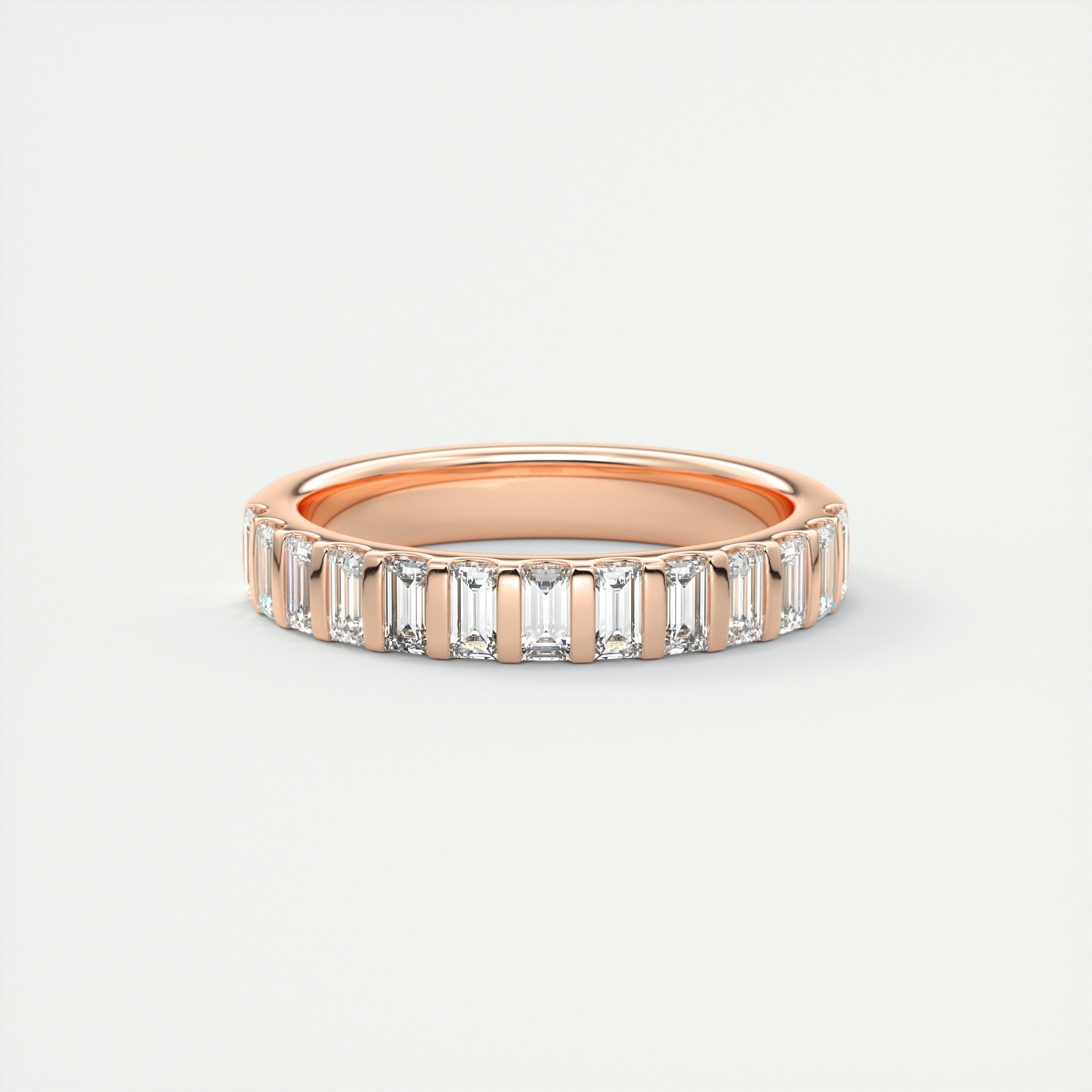 Deco Half Eternity Band – 3 mm Baguette Diamonds (1.00 TCW)