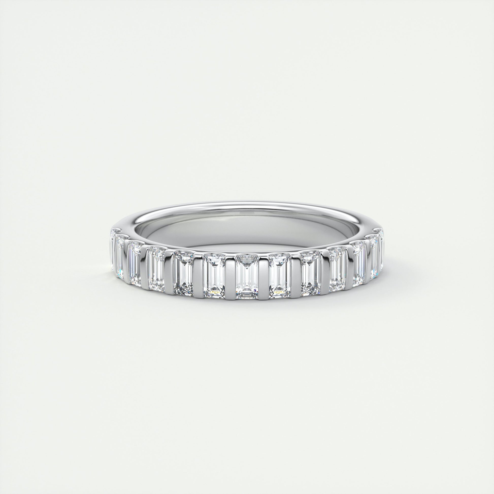Deco Half Eternity Band – 3 mm Baguette Diamonds (1.00 TCW)